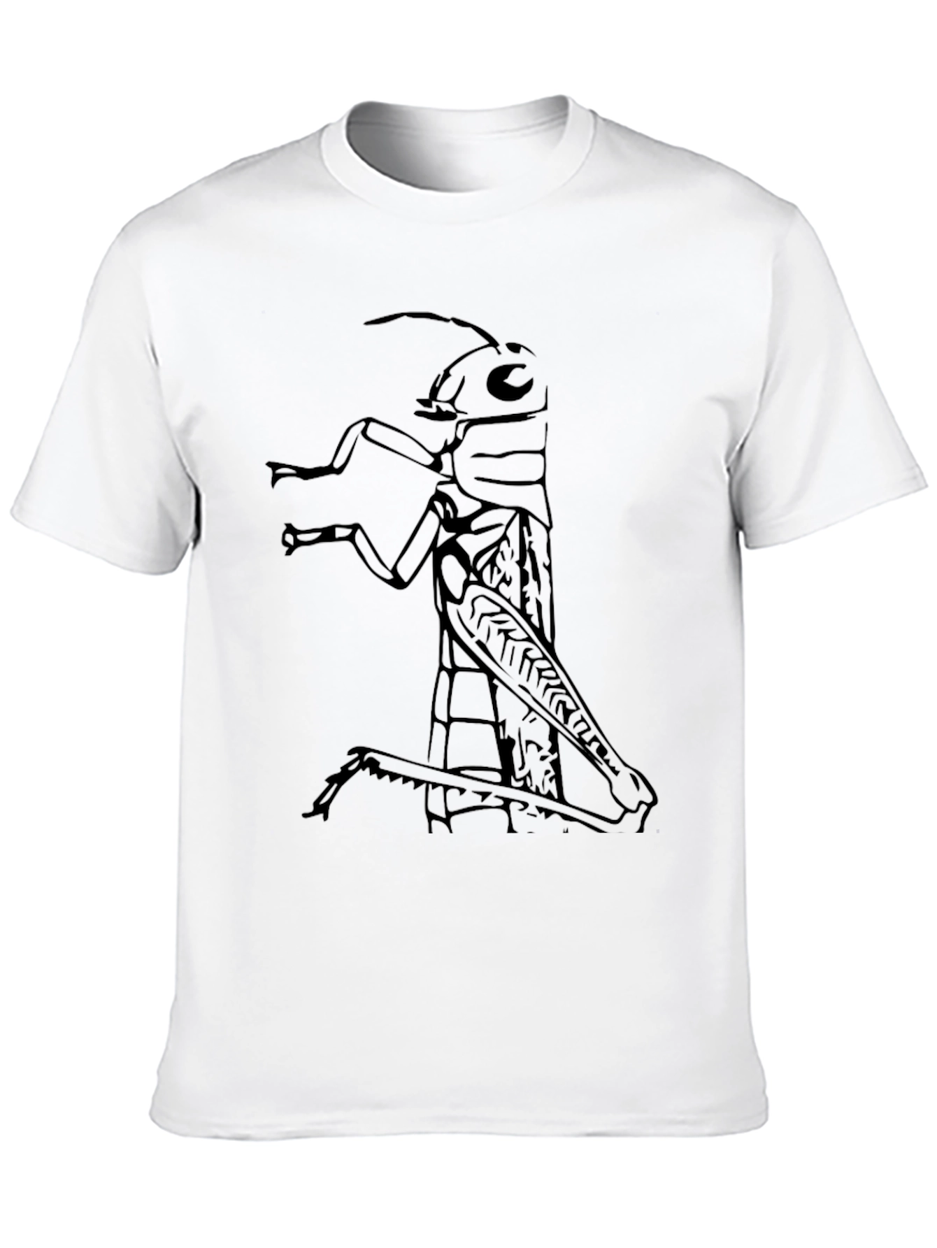 Black Grasshopper Graphic Tee - Black Cotton T-Shirt view 10