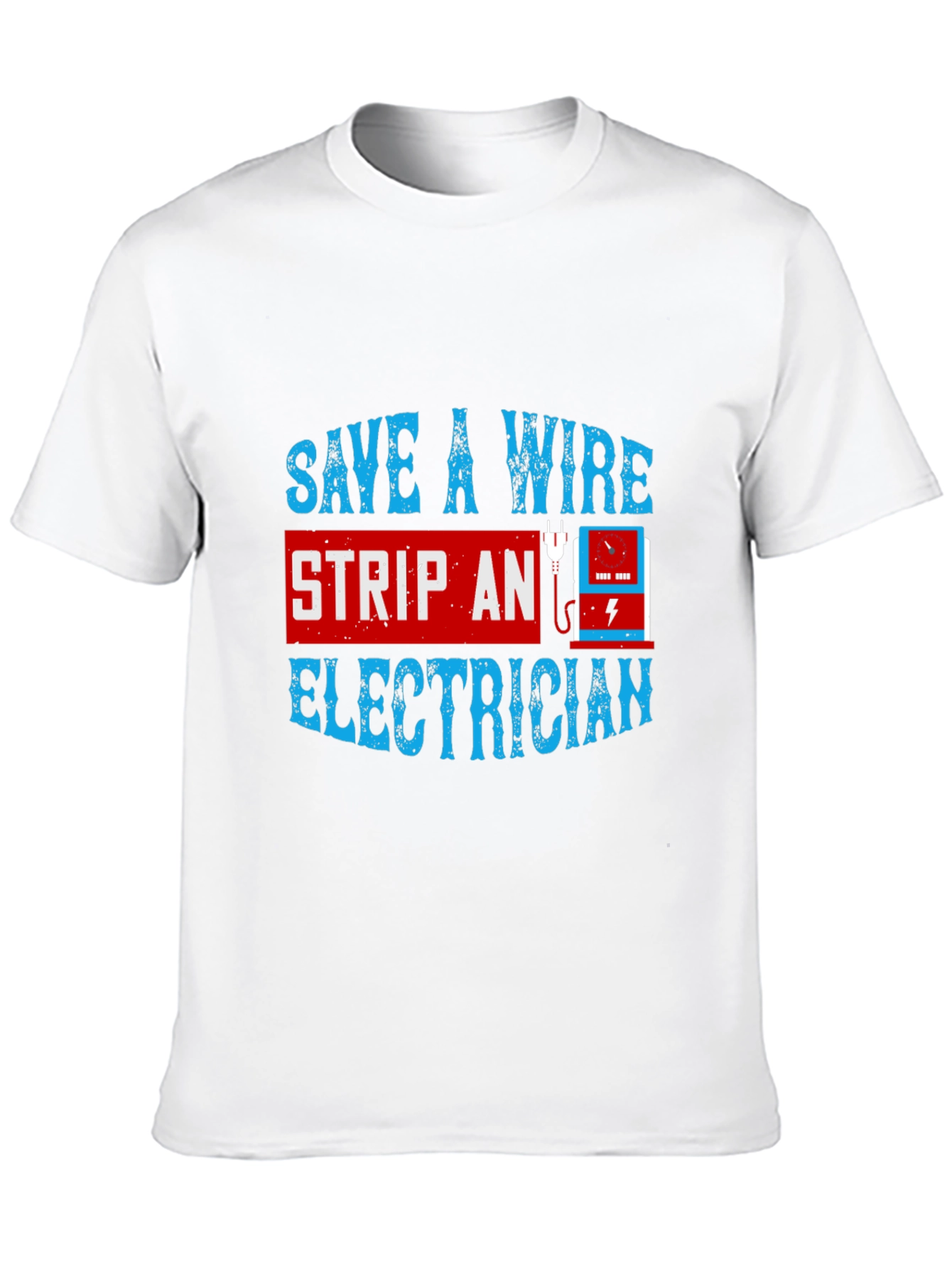 Black Electrician T-Shirt: Save A Wire Humor Tee view 10
