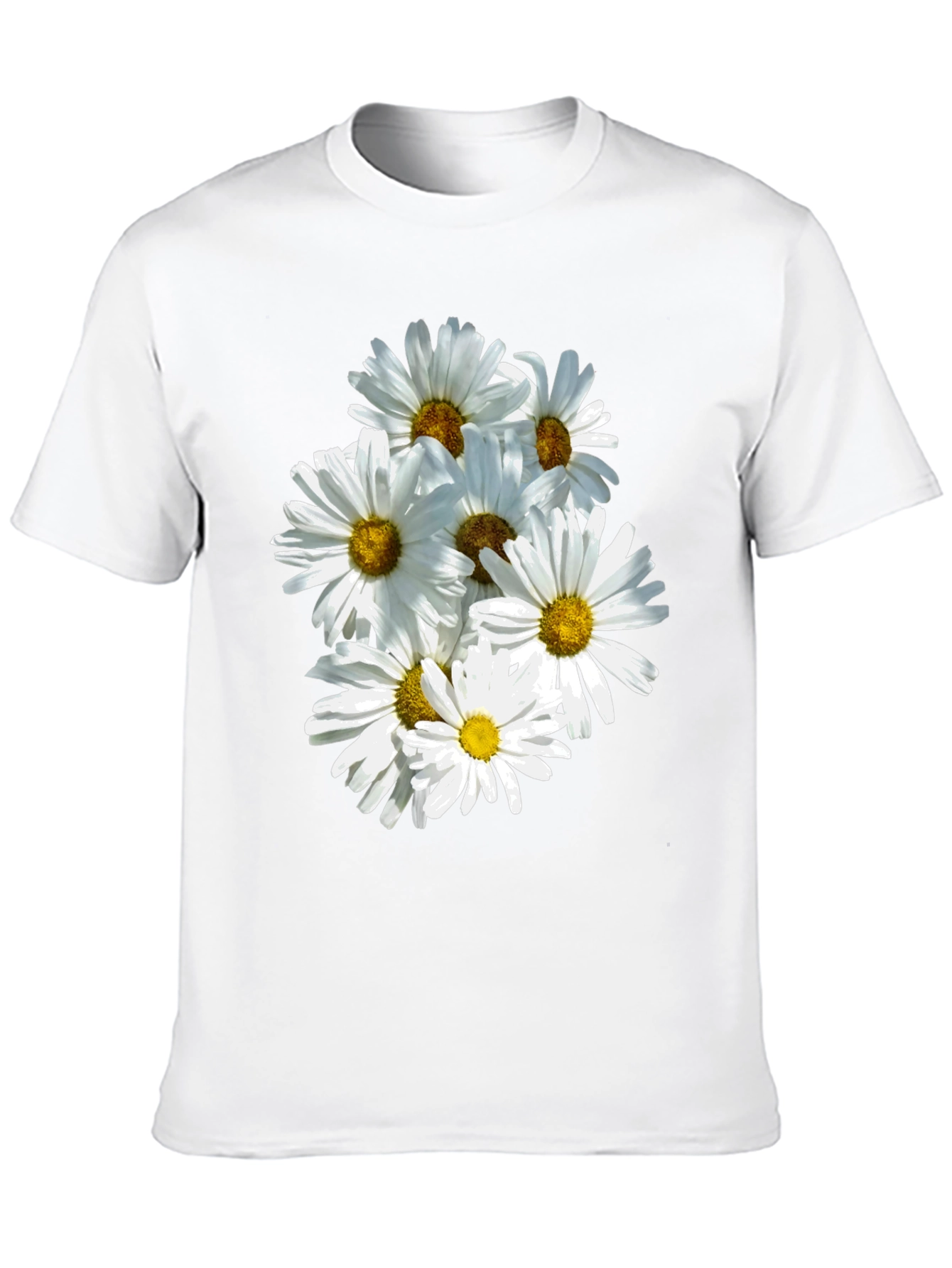 Black Daisy Flower Graphic Black T-Shirt view 10