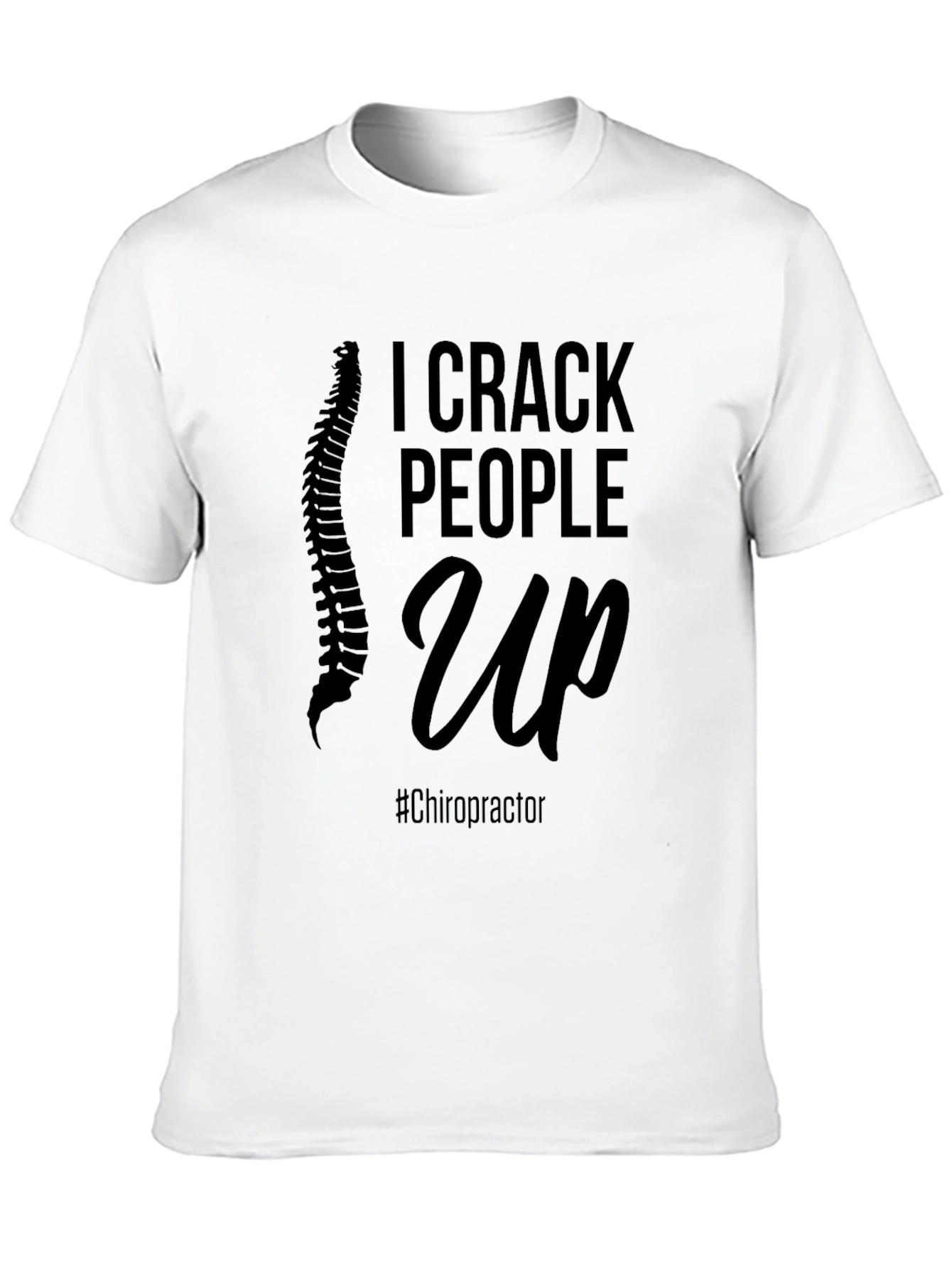 Black Chiropractor Humor Tee - I Crack People Up Shirt view 10