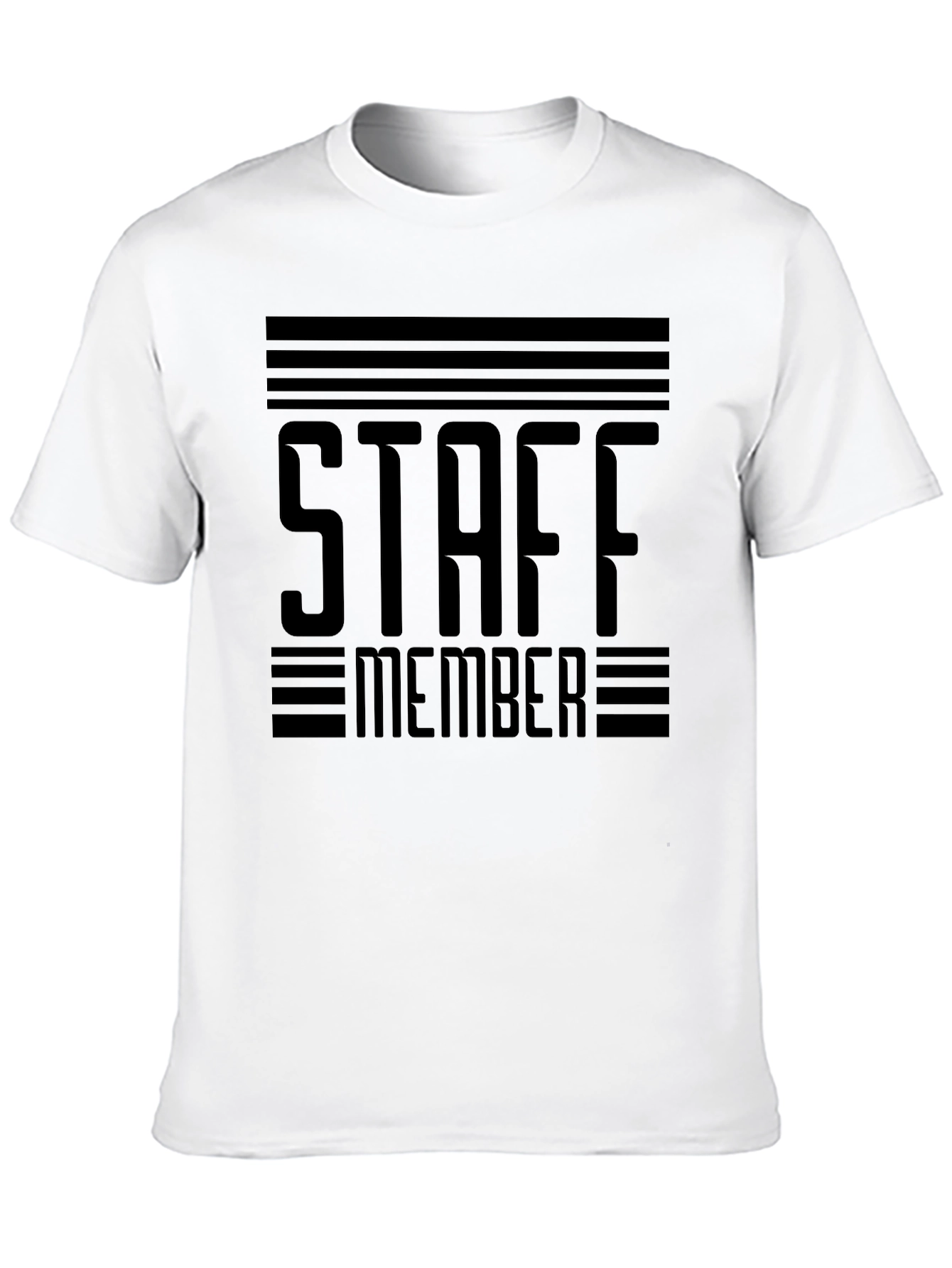 Black Staff Member Graphic T-Shirt - Black Crew Neck Tee view 10