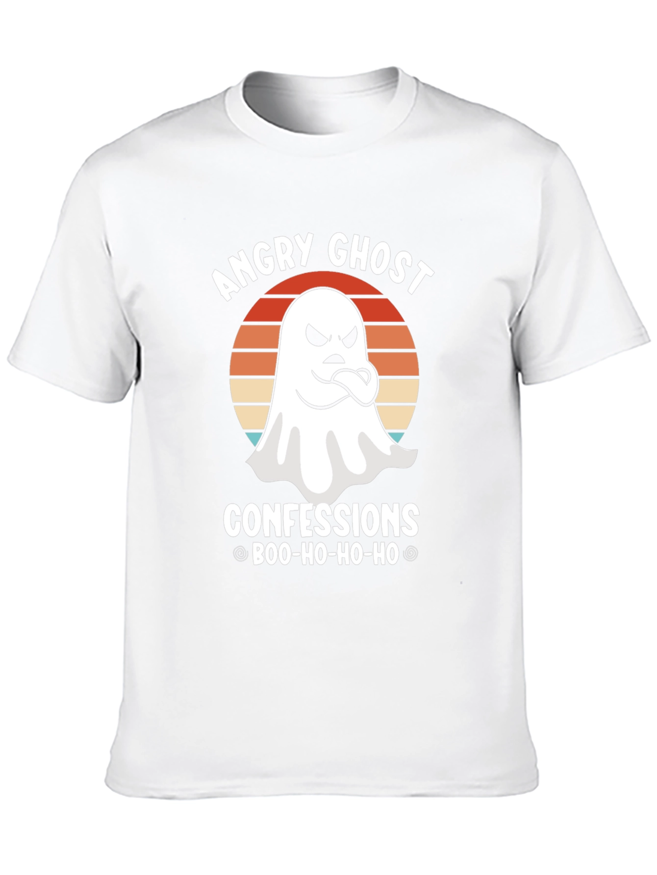 Black Angry Ghost Confessions Boo-Ho-Ho-Ho T-Shirt view 10