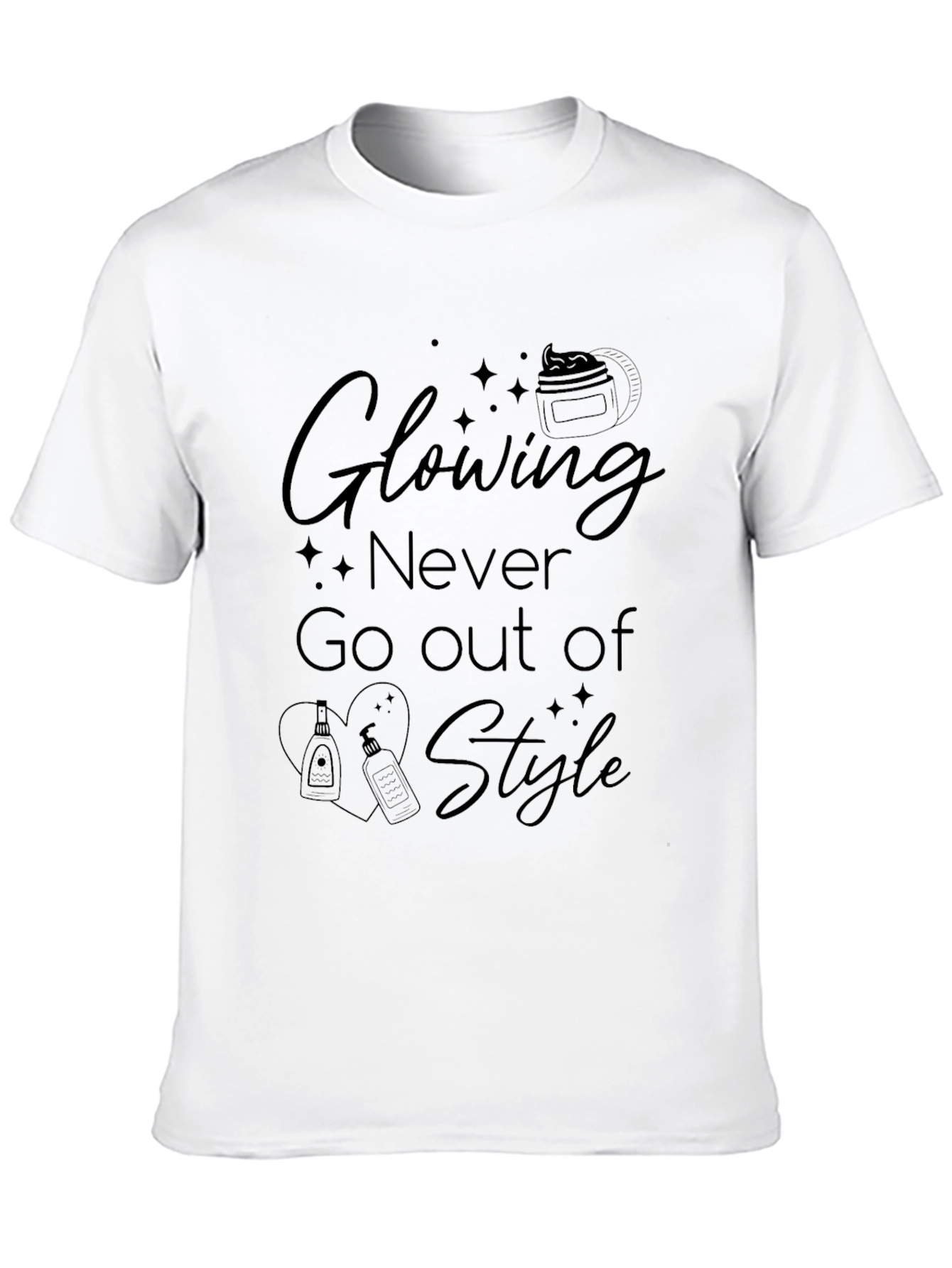 Black Glowing Never Goes Out of Style Black T-Shirt view 10