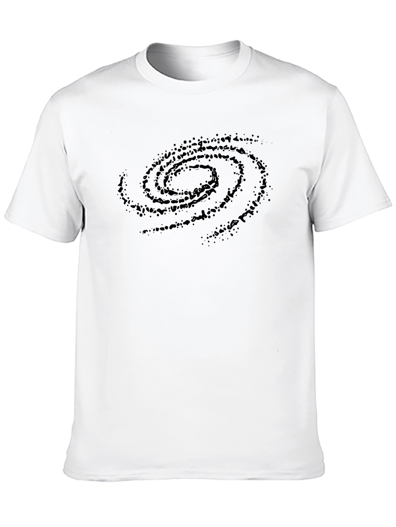 Black Galaxy Spiral Graphic Print T-Shirt - Black view 10