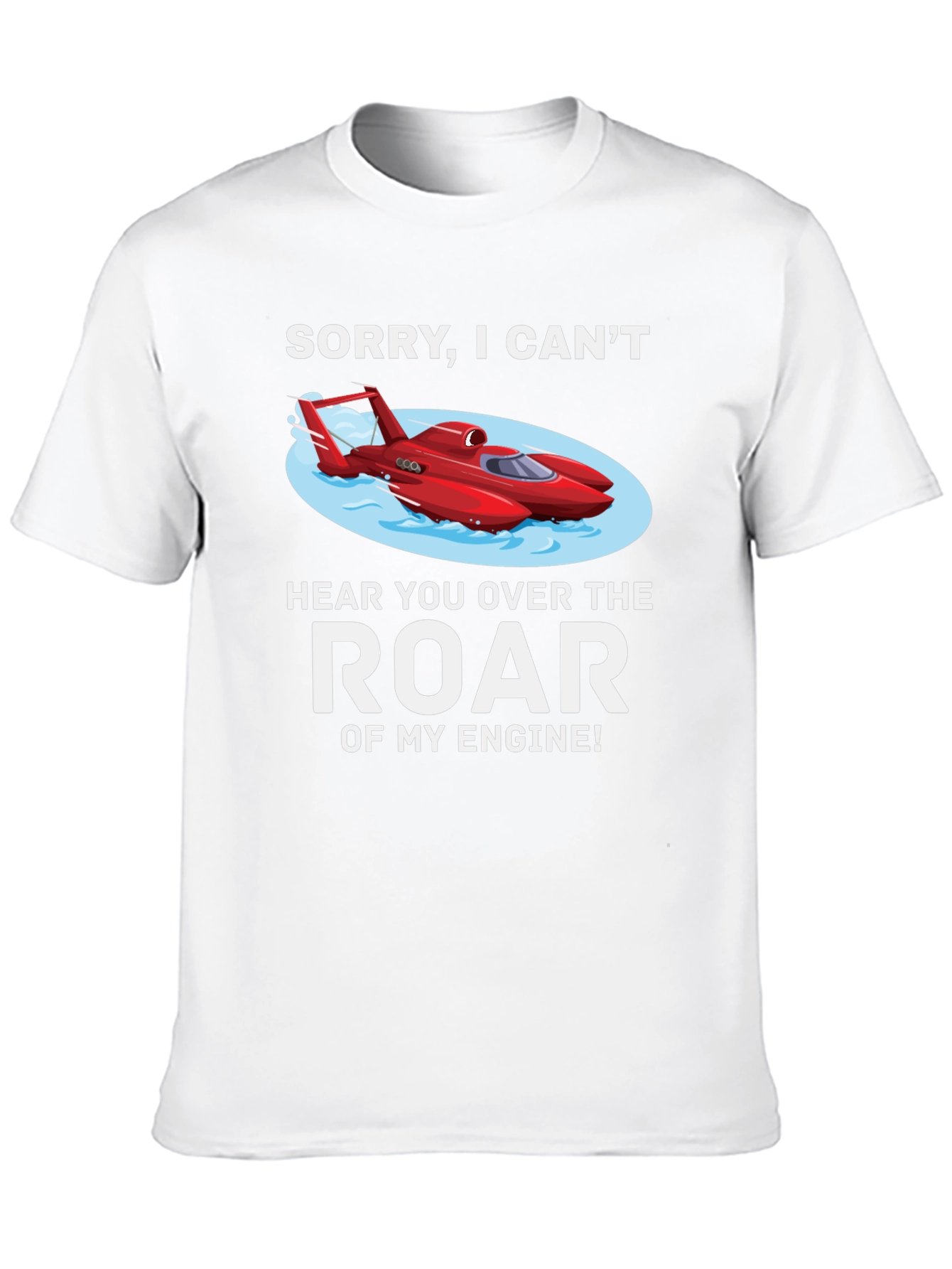 Black Funny Boat Engine T-Shirt - Can't Hear You! view 10