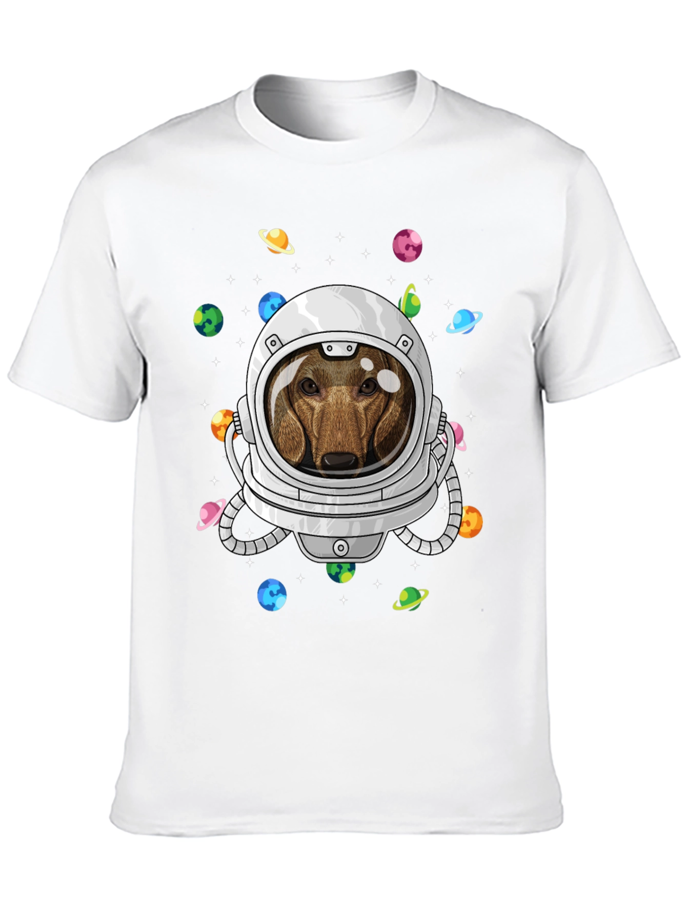 Black Dachshund Astronaut T-Shirt - Space Dog Tee view 10