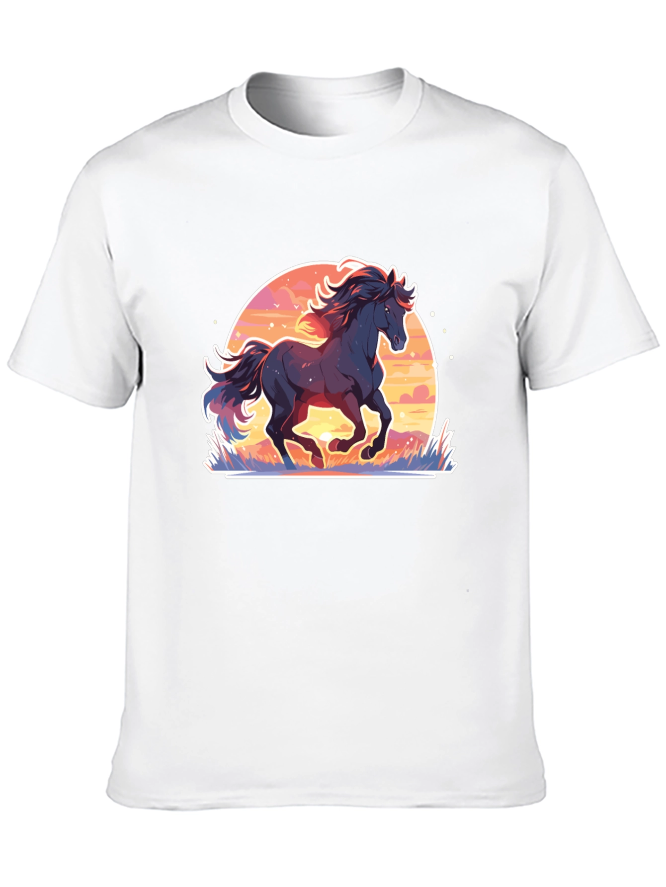 Black Majestic Horse Graphic Tee - Black Cotton Comfort view 10