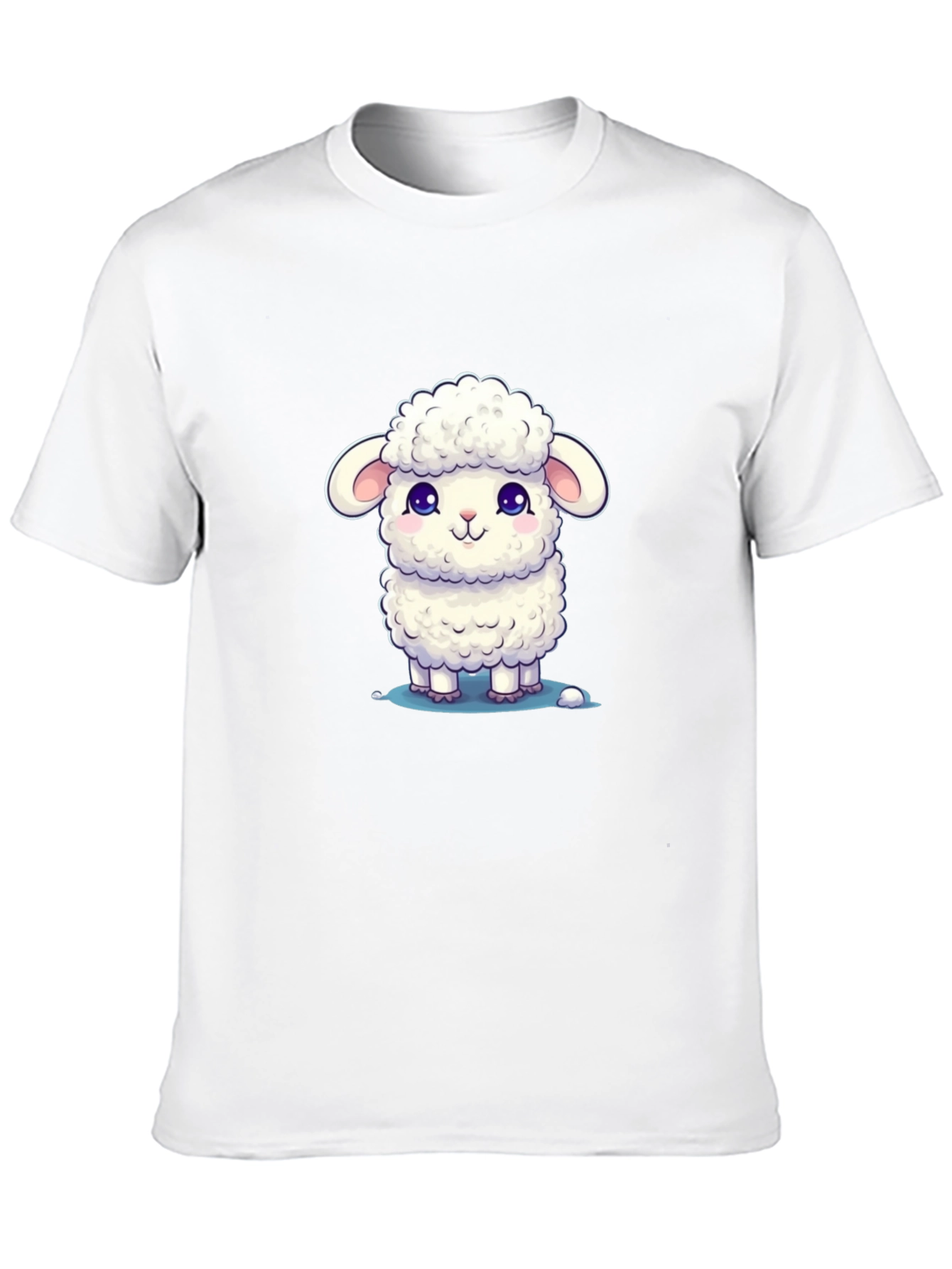 Black Cute Lamb Graphic Tee - Black Cotton Blend view 10