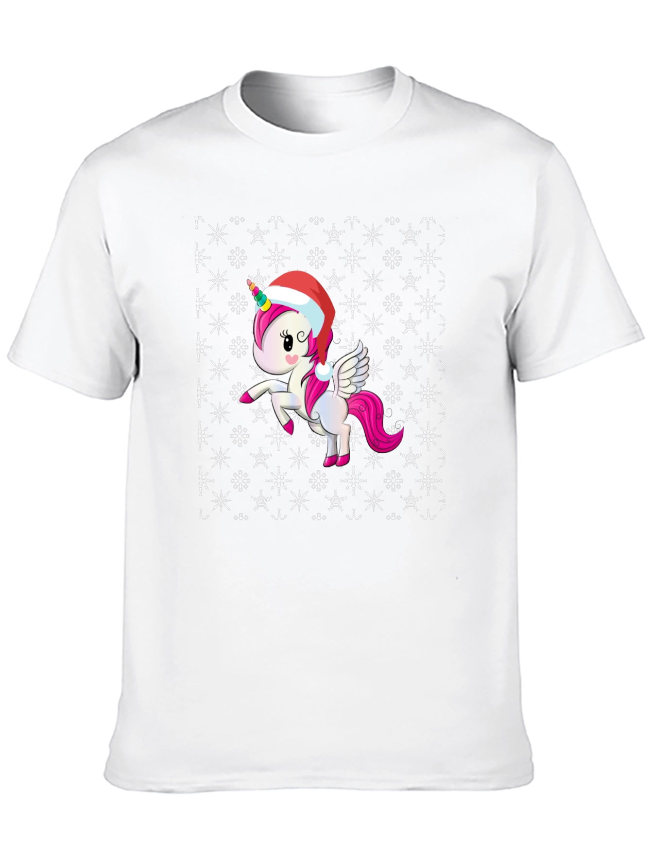 Black Festive Unicorn Christmas T-Shirt view 10
