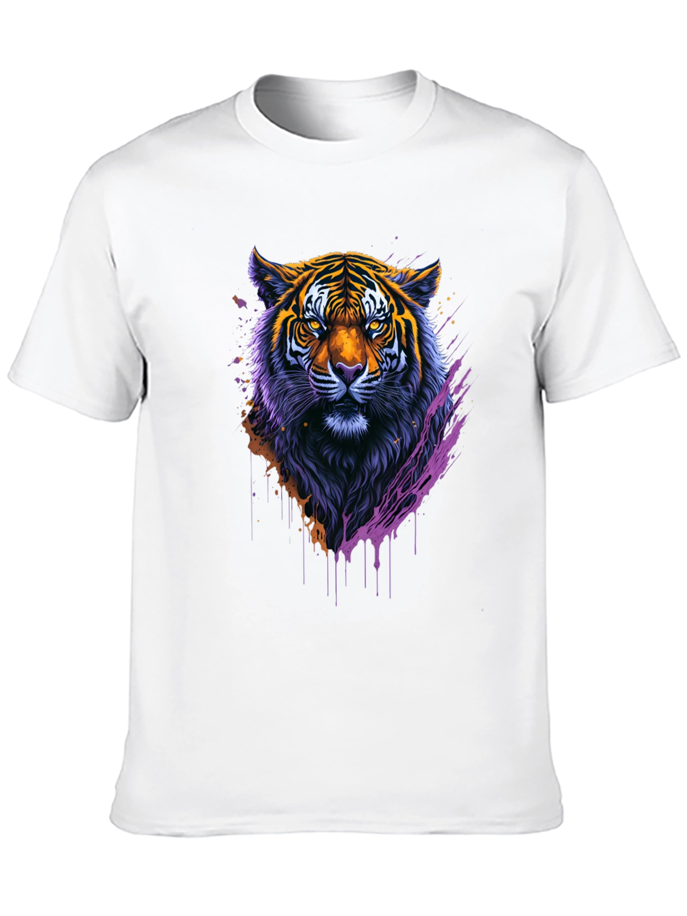 Black Vibrant Tiger Graphic Tee - Stylish Animal Print Shirt view 10