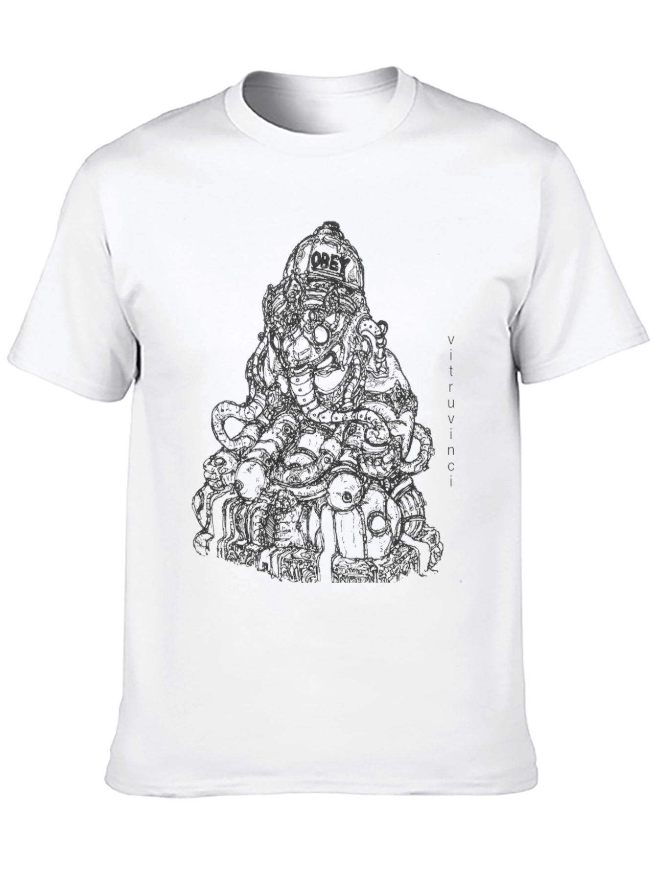 Black Men's Black Graphic Print T-Shirt view 10