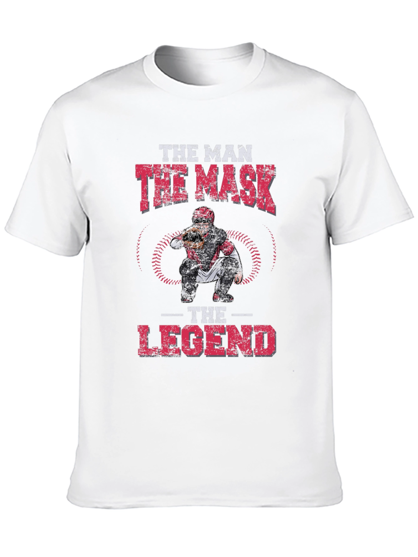 Black The Man, The Mask, The Legend Baseball Catcher Graphic Tee view 10