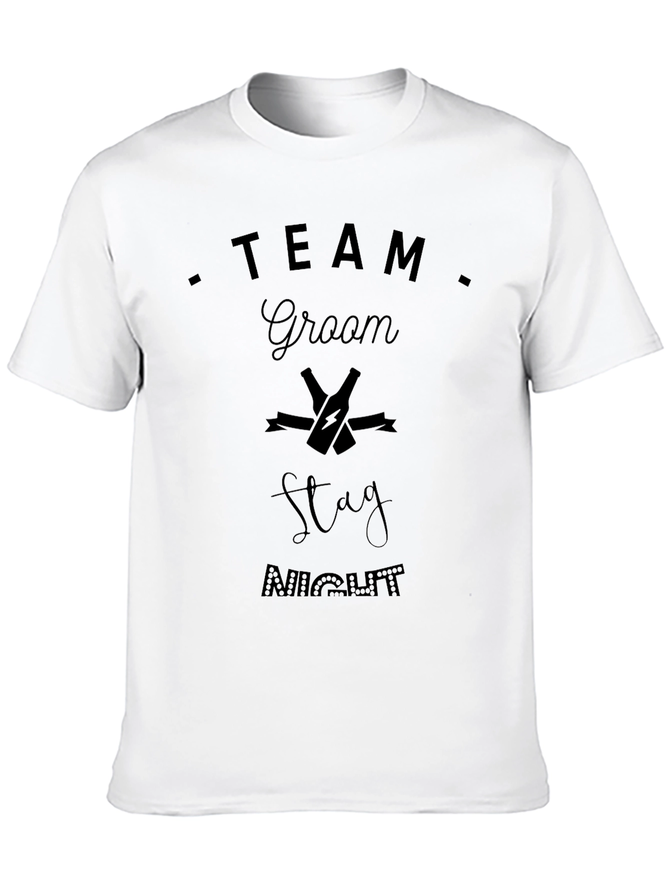 Black Team Groom Stag Night Black T-Shirt view 10