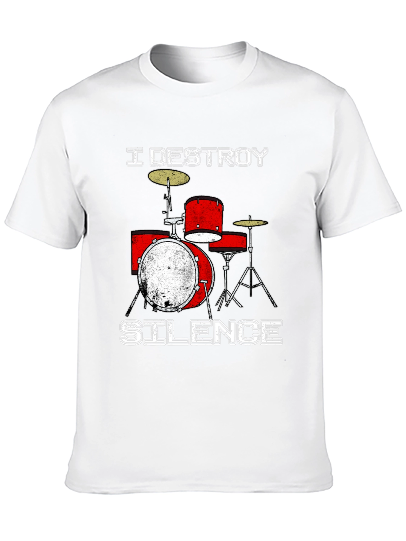 Black I Destroy Silence Drummer T-Shirt view 10