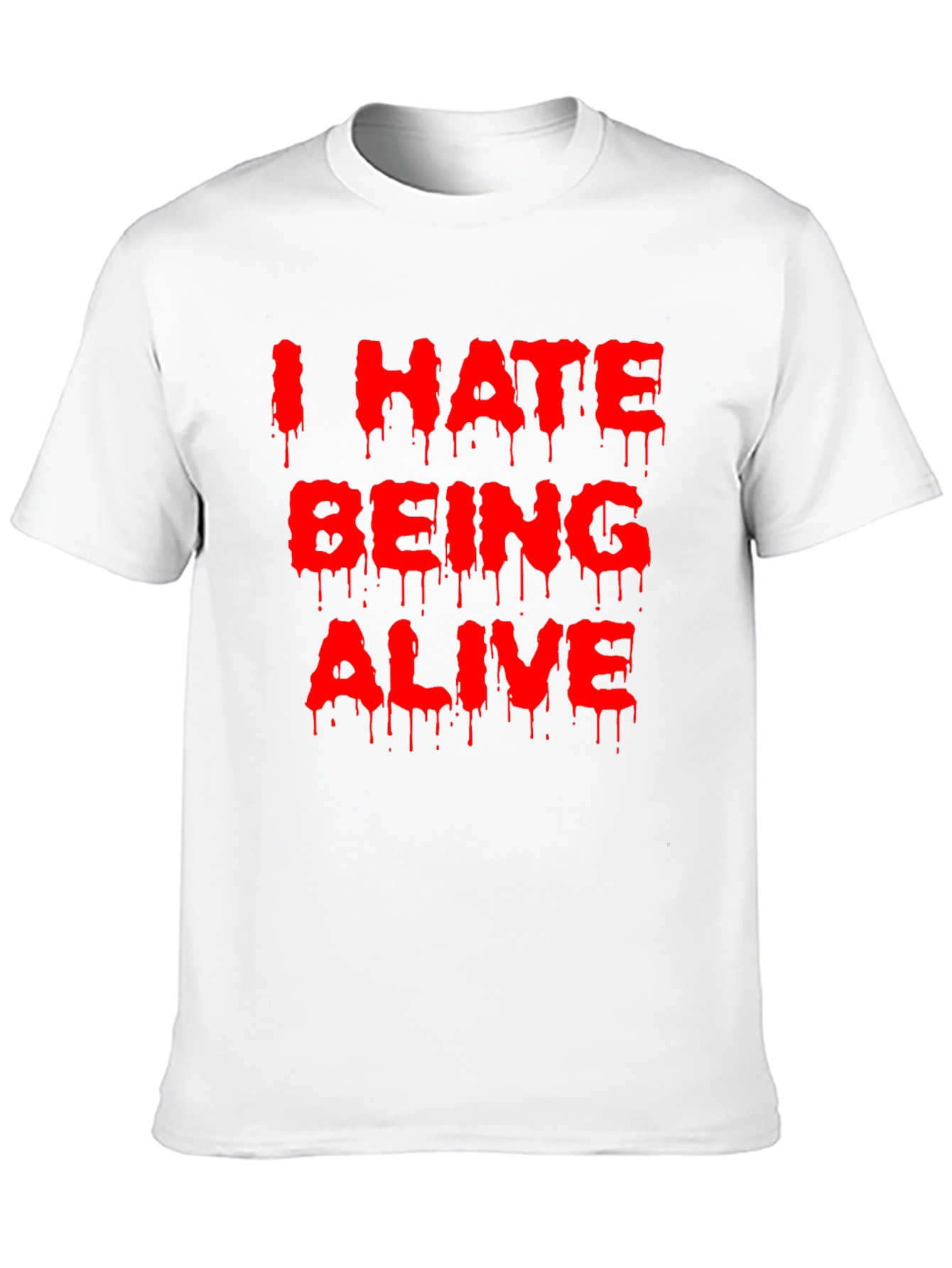 Black I Hate Being Alive Graphic Tee - Black Novelty T-Shirt view 10