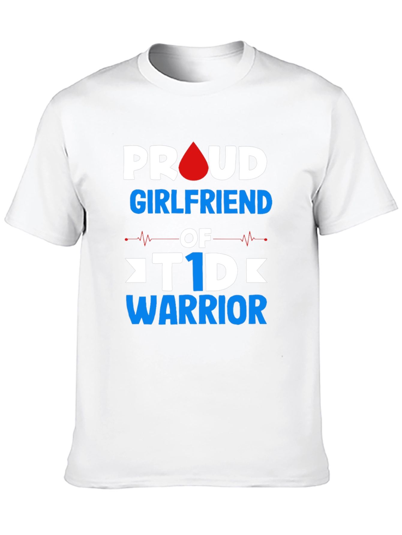 Black Proud Girlfriend T1D Warrior T-Shirt view 10