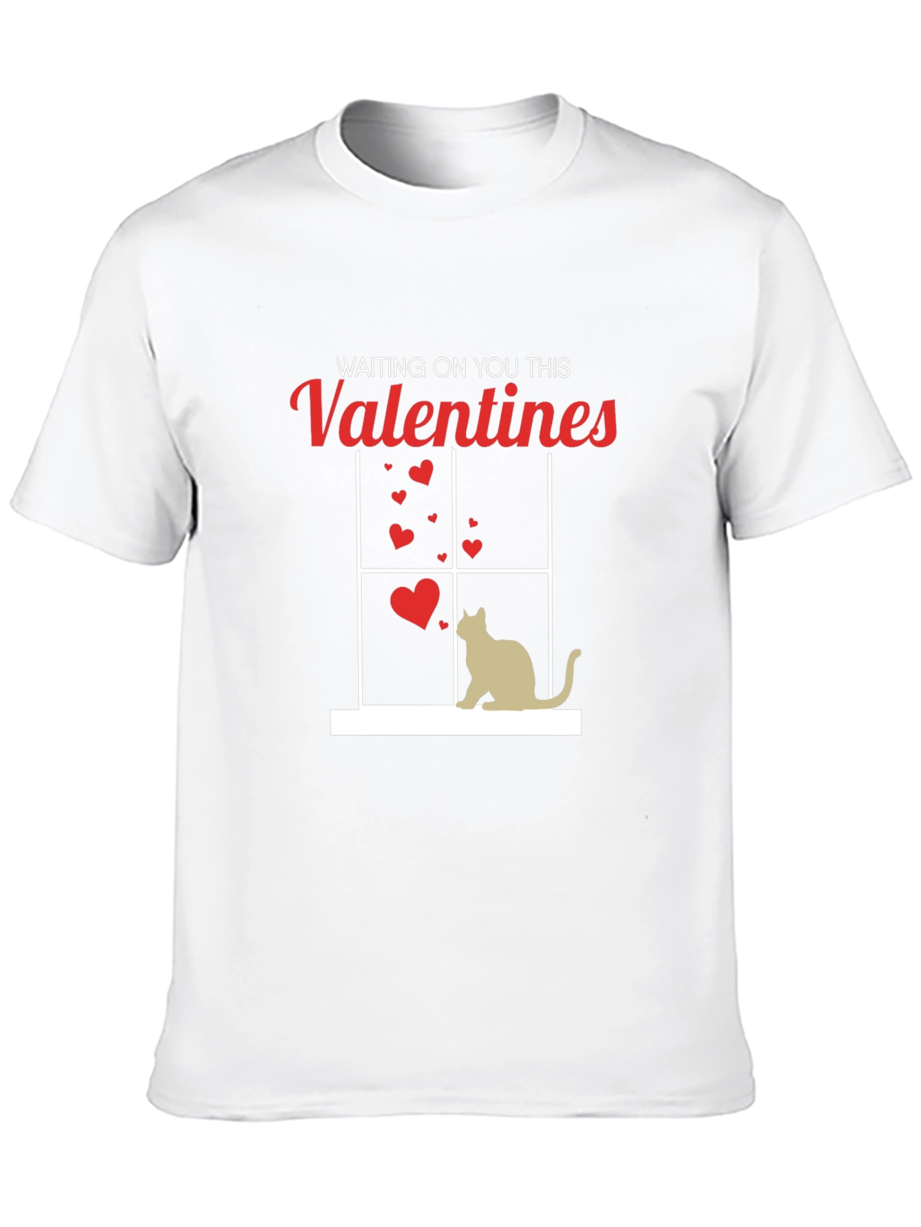 Black Waiting on You This Valentines T-Shirt - Cat Lover Tee view 10