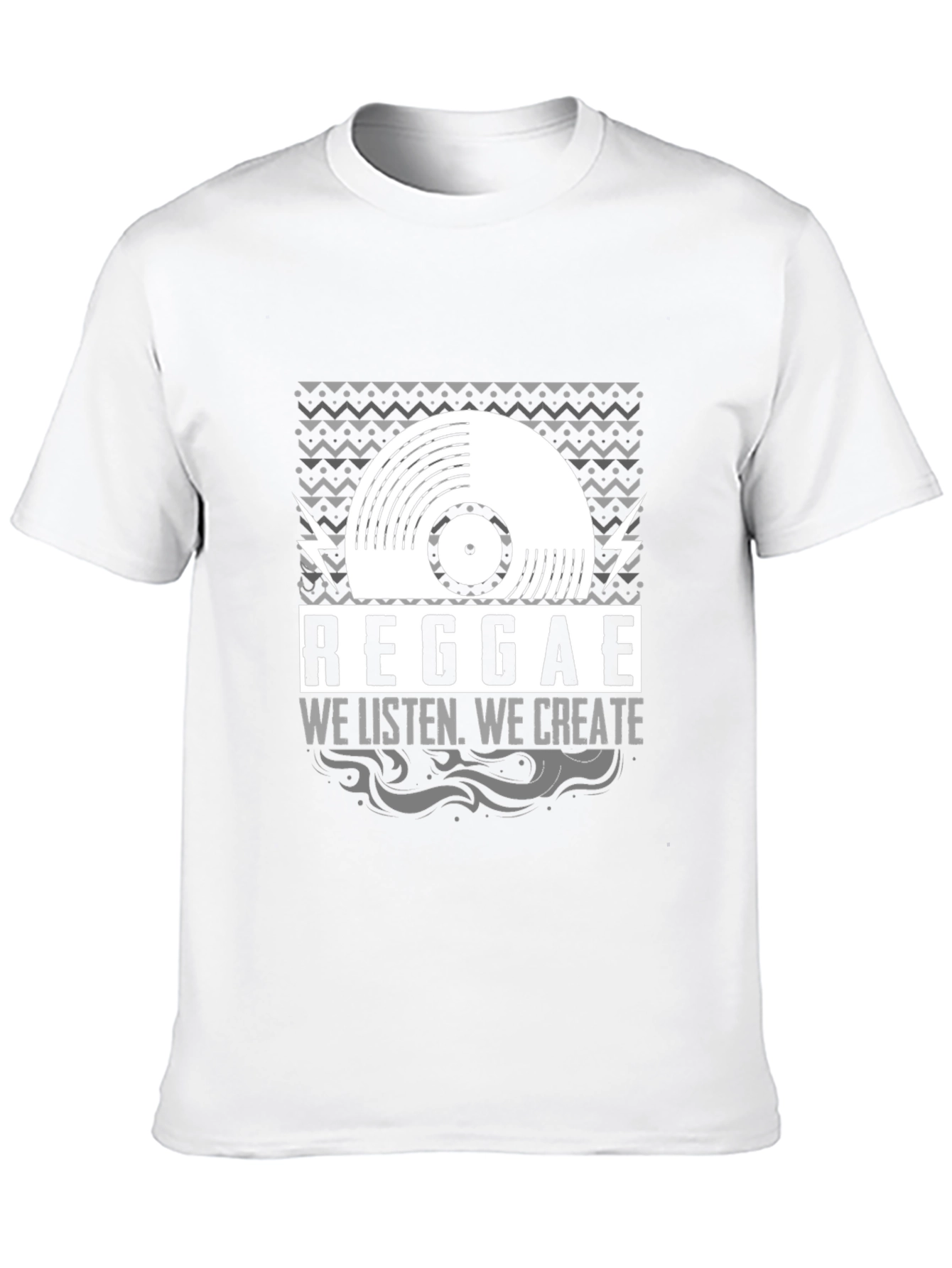 Black Reggae Music Vinyl Graphic T-Shirt - We Listen, We Create view 10