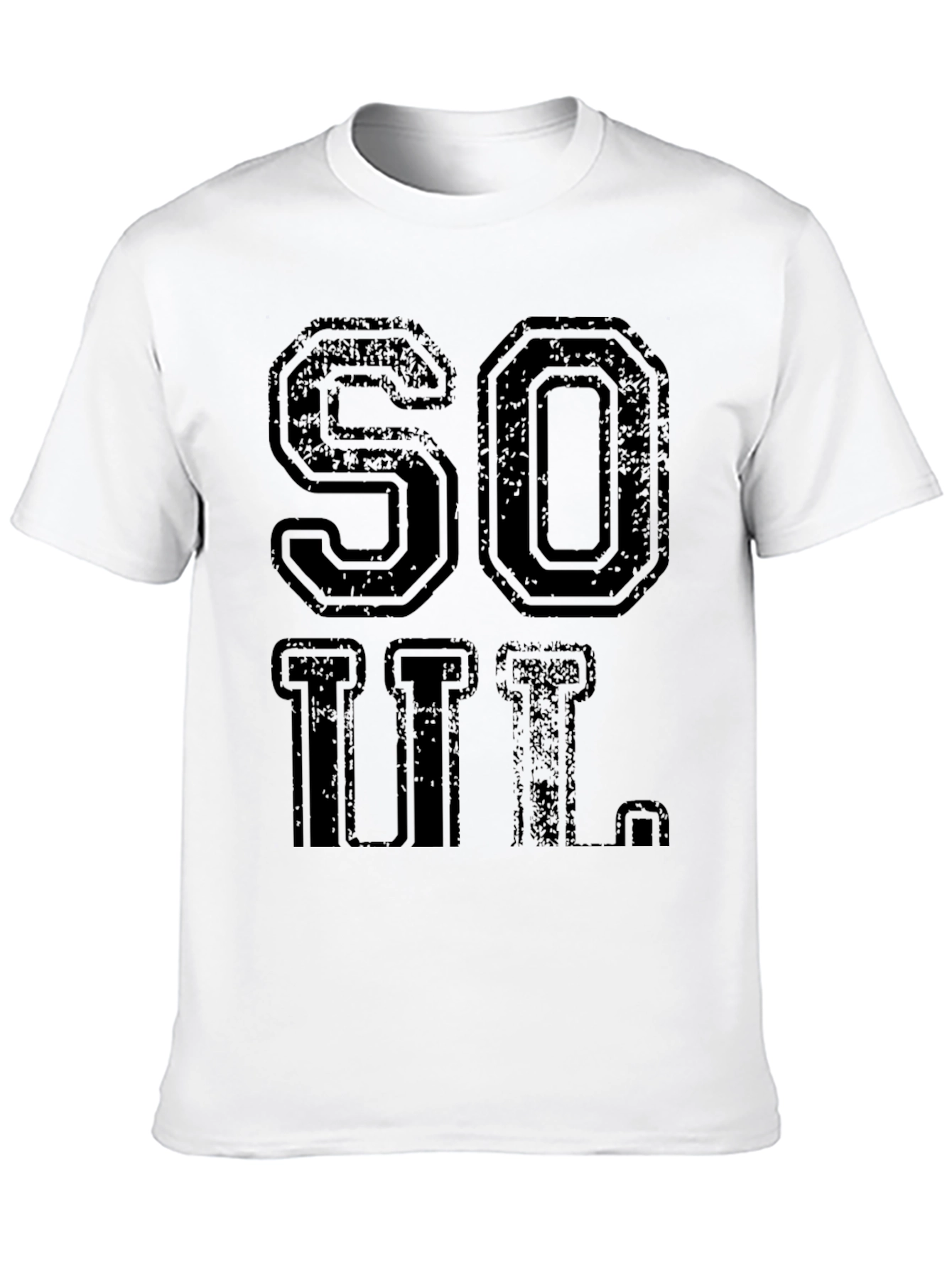 Black Vintage Style SOUL Black Graphic T-Shirt view 10