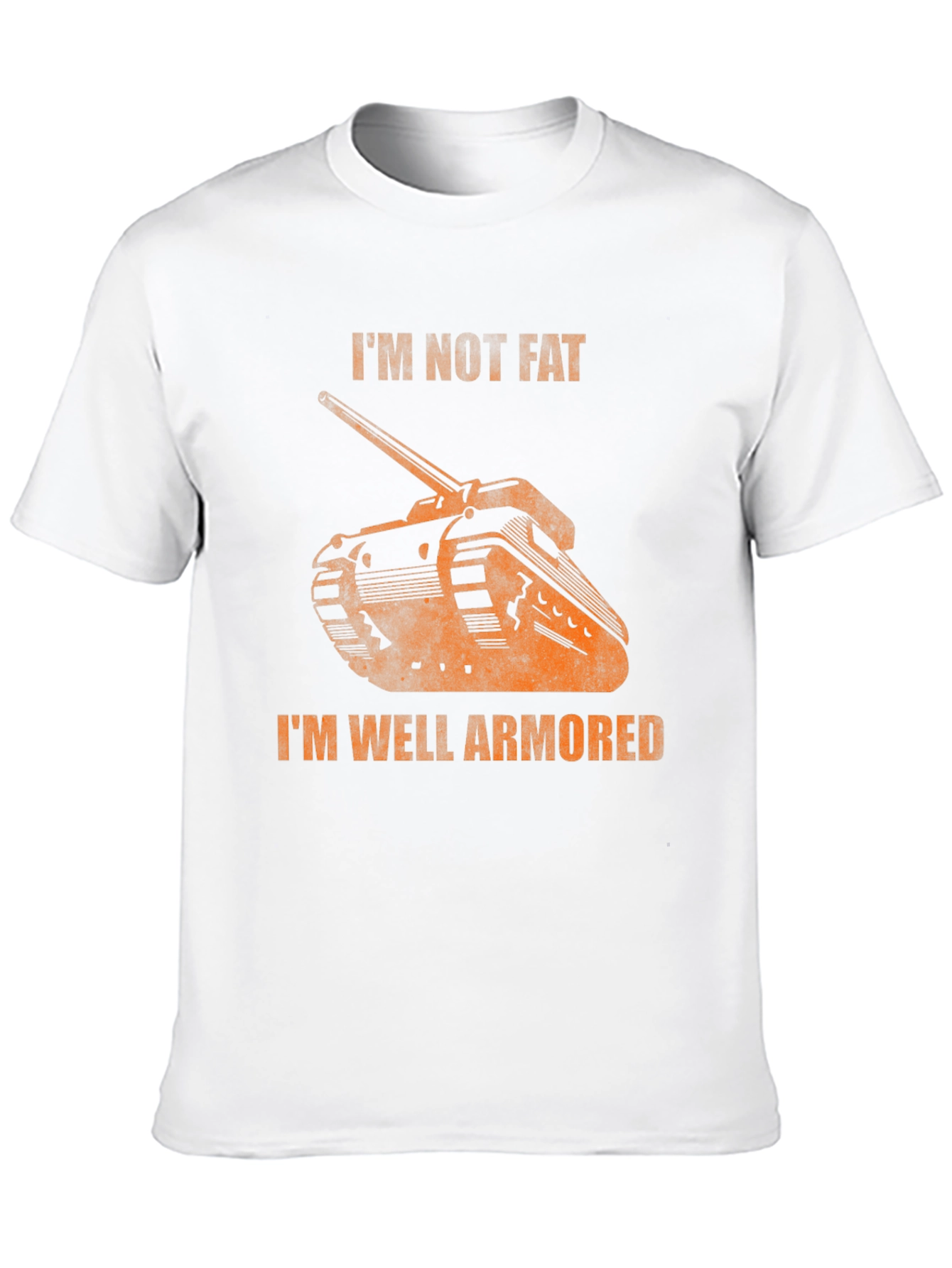 Black Funny Tank Graphic T-Shirt: I'm Not Fat, I'm Well Armored view 10