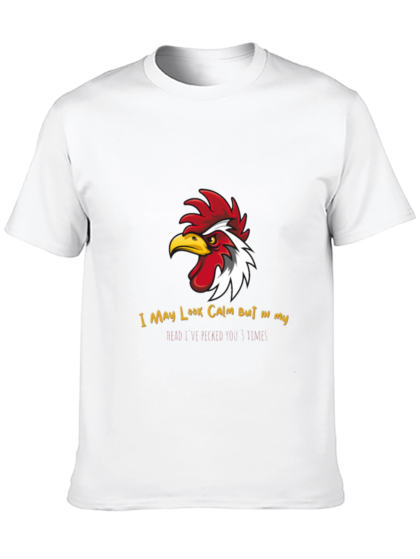 Black Calm Chicken Graphic Tee - Funny Rooster T-Shirt view 10