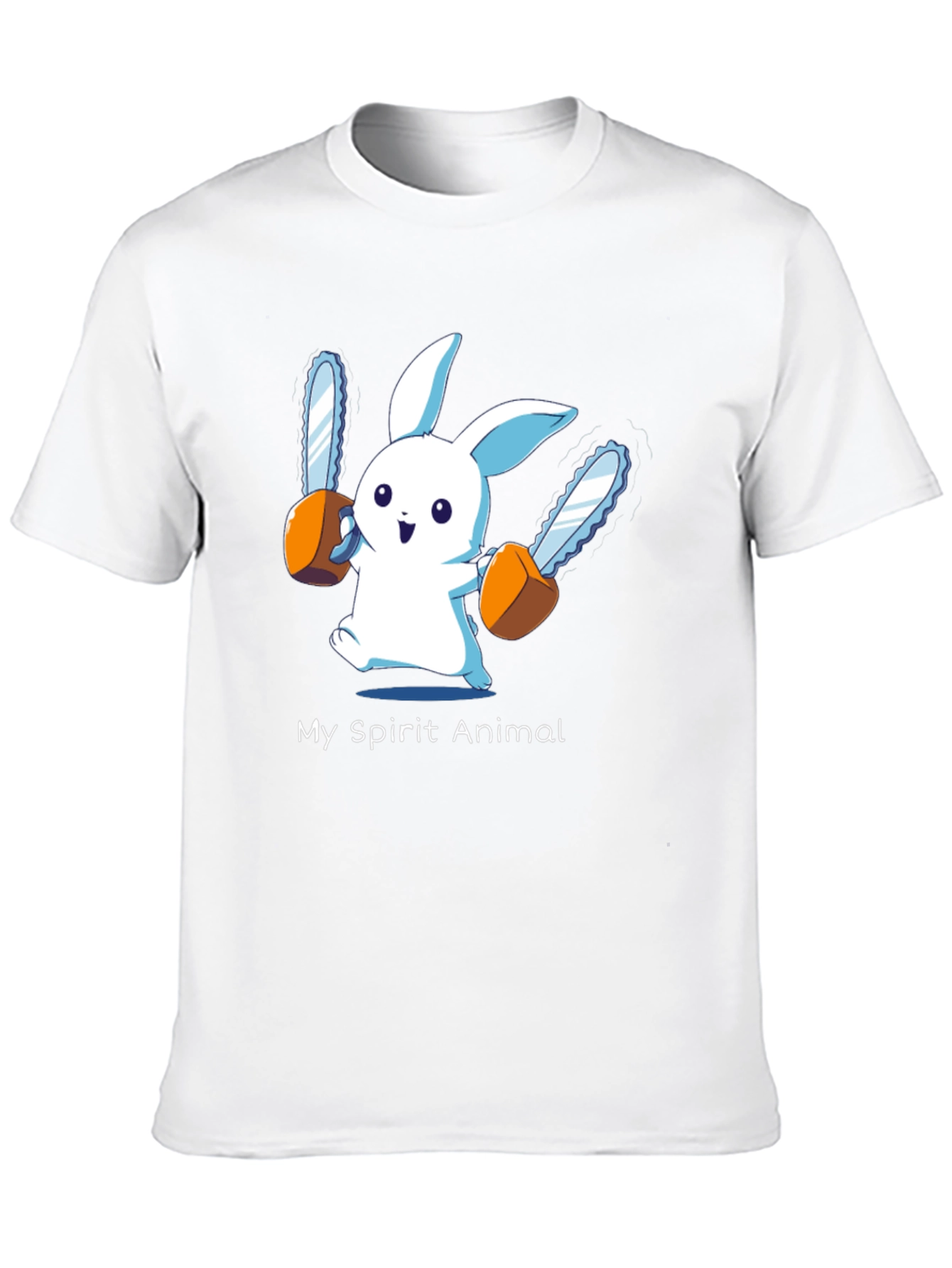 Black My Spirit Animal Chainsaw Bunny Graphic Tee view 10