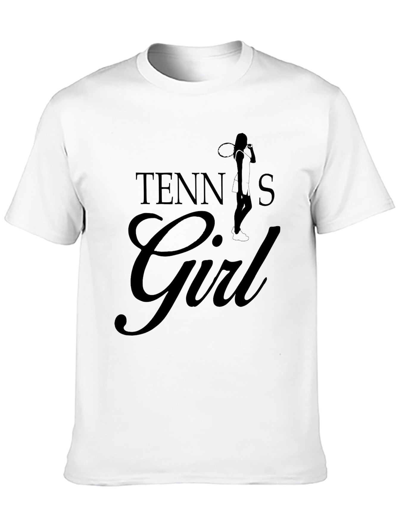 Black Tennis Girl Black T-Shirt - Sporty Fashion view 10