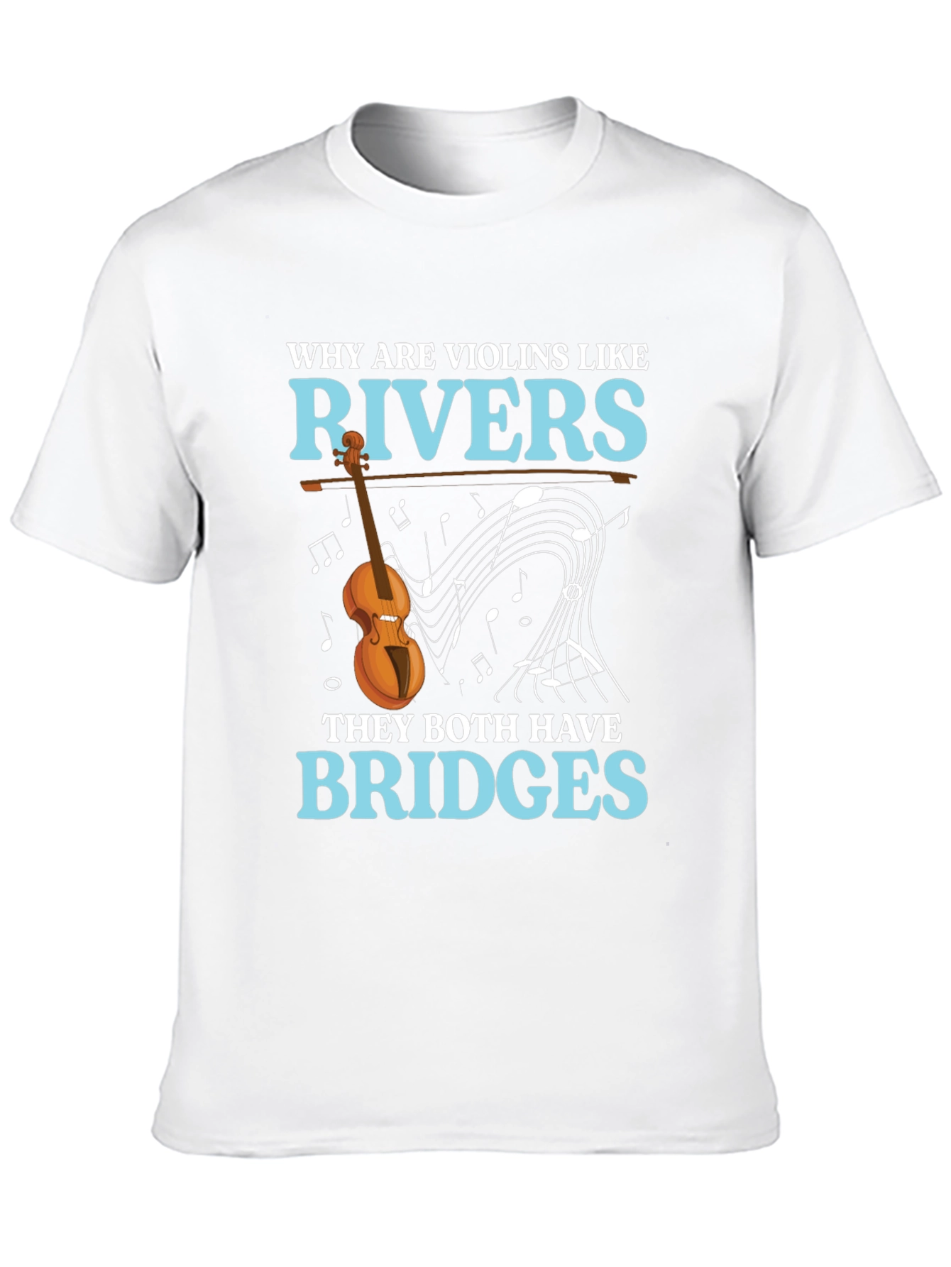 Black Violin & River Pun T-Shirt - Bridges Humor view 10