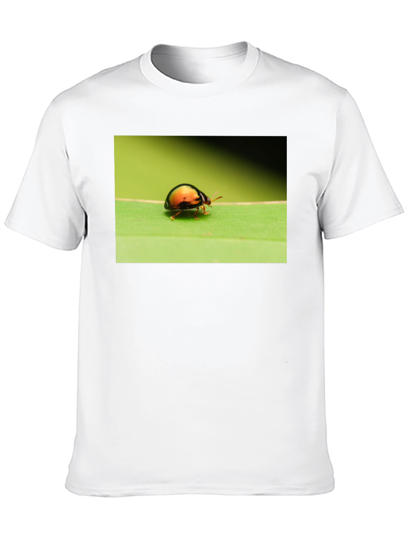 Black Bug on Leaf Graphic Tee - Black Unisex T-Shirt view 10