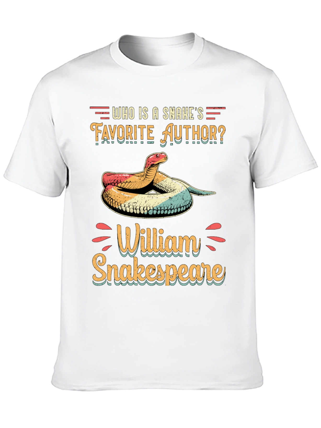 Black Funny Snake T-Shirt - William Snakespeare view 10