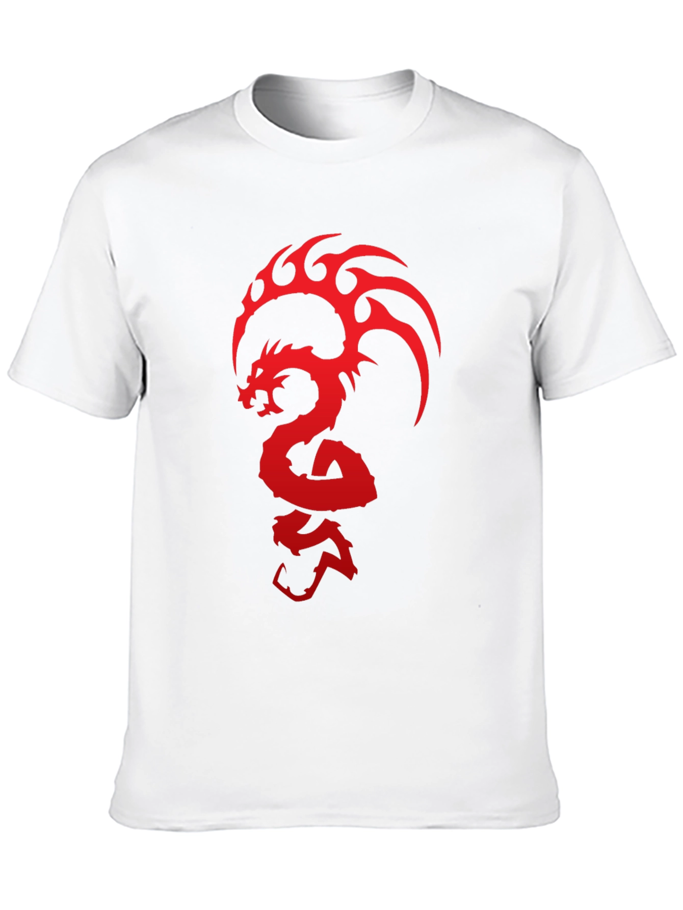 Black Dragon Graphic T-Shirt - Bold Red Design on Black Cotton Tee view 10