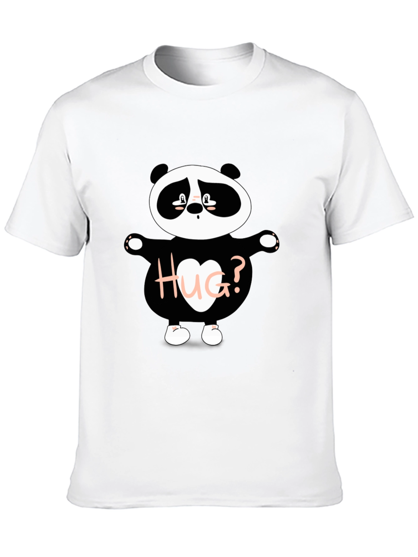Black Cute Panda 'Hug?' Graphic T-Shirt view 10