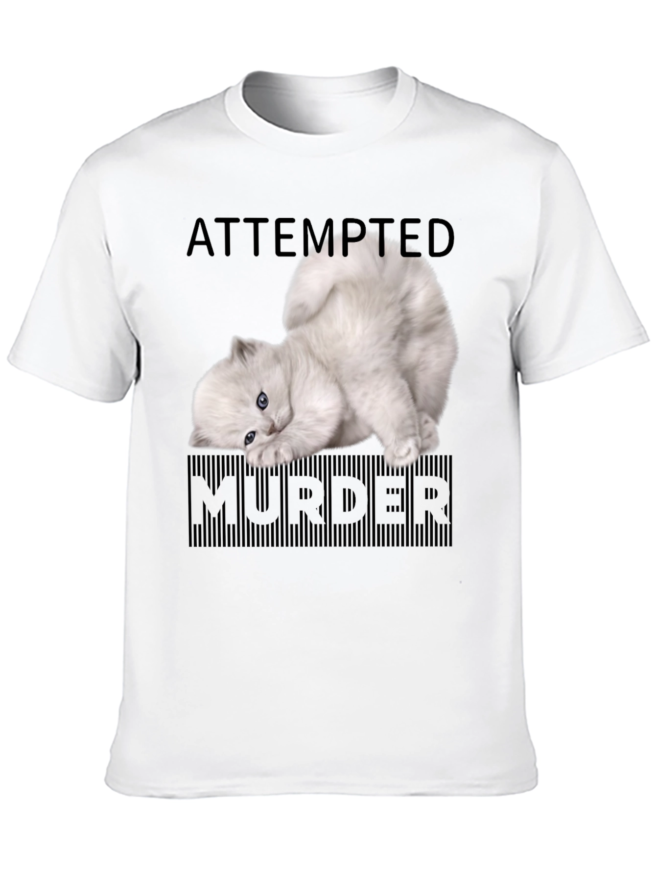 Black Attempted Murder Kitten T-Shirt - Funny Cat Lover Tee view 10