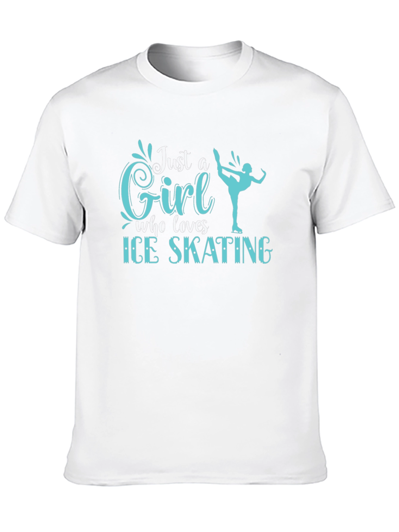 Black Just a Girl Who Loves Ice Skating T-Shirt view 10