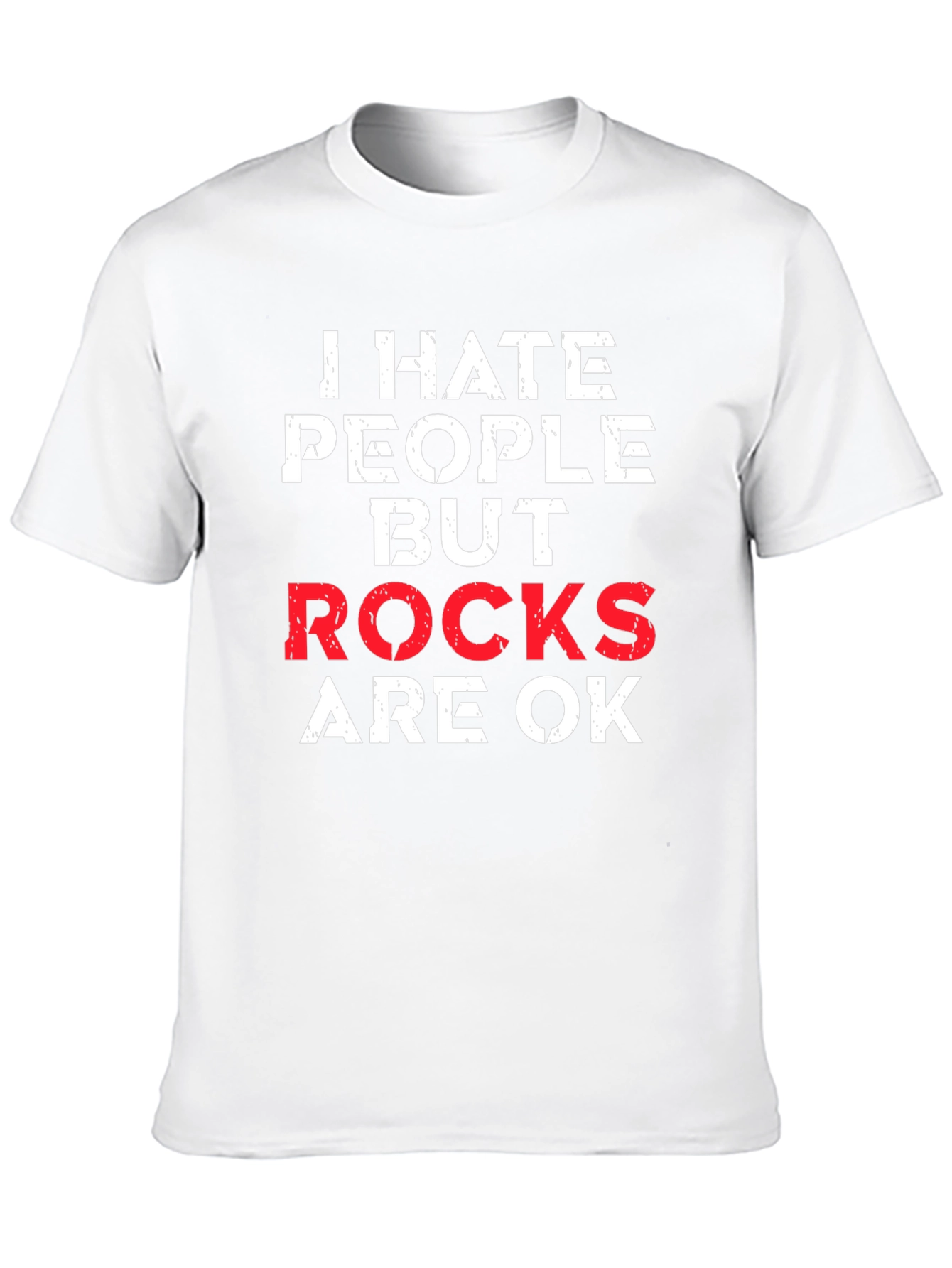 Black I Hate People But Rocks Are OK Graphic Tee view 10