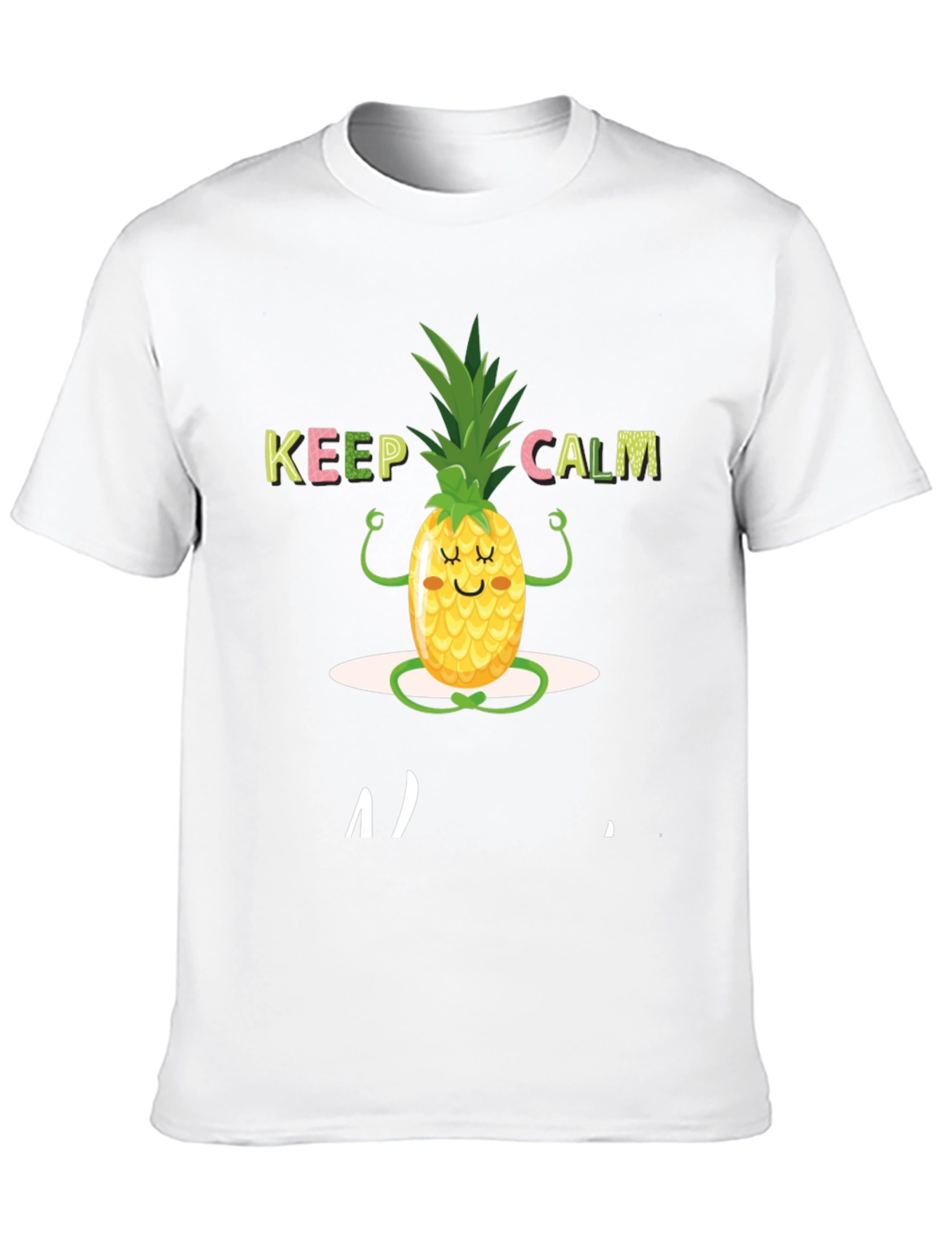 Black Keep Calm Pineapple T-Shirt view 10