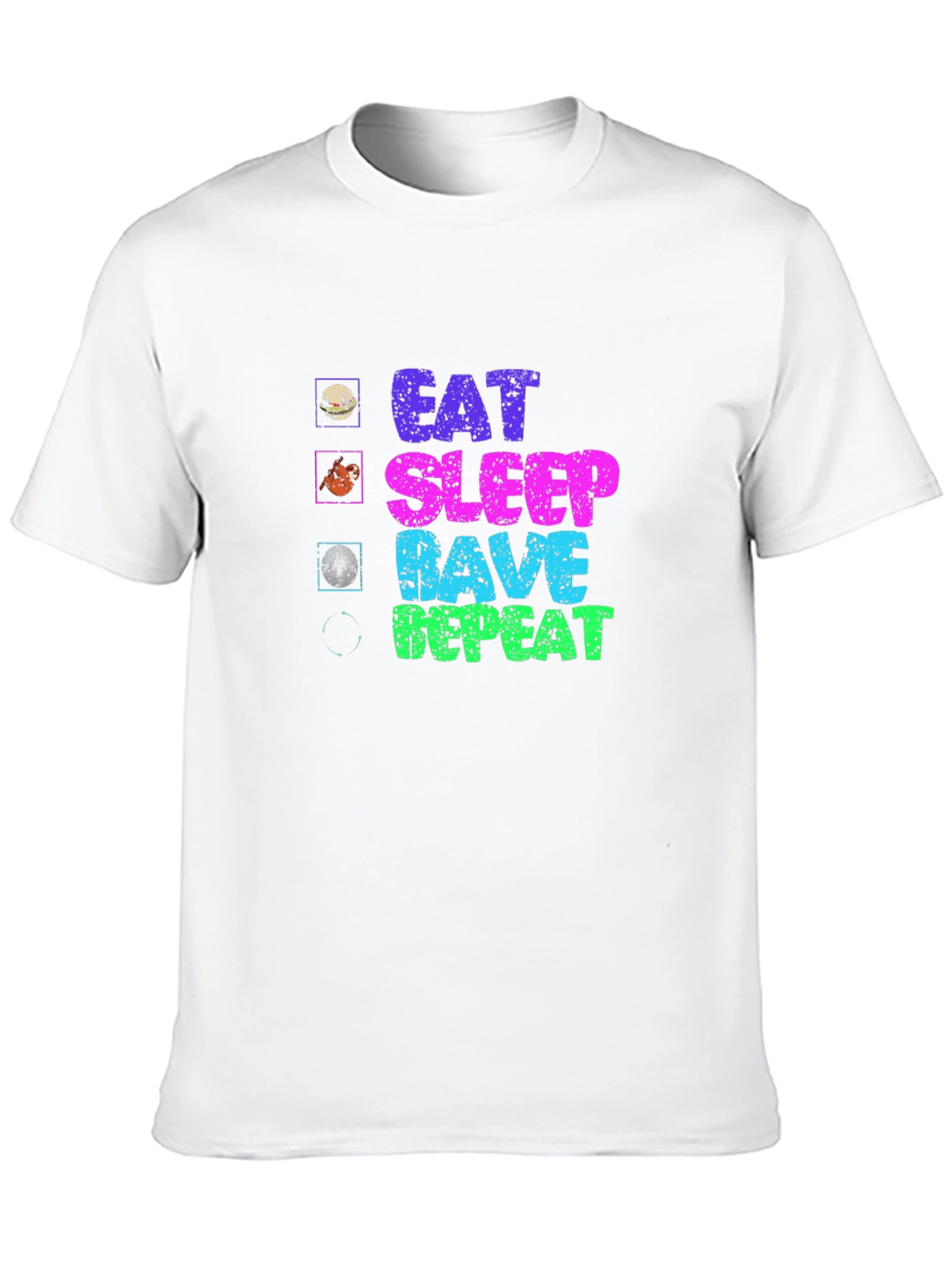 Black Eat Sleep Rave Repeat Graphic Tee view 10