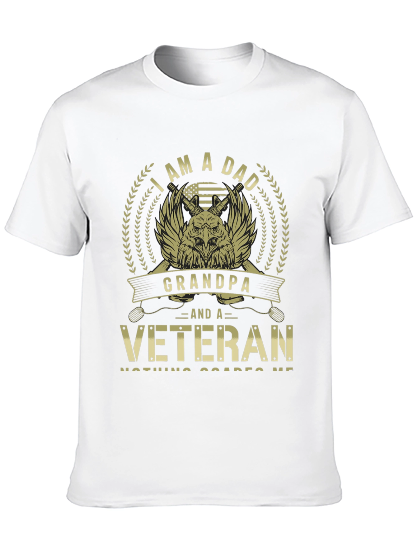 Black I am a Dad Grandpa Veteran T-Shirt view 10