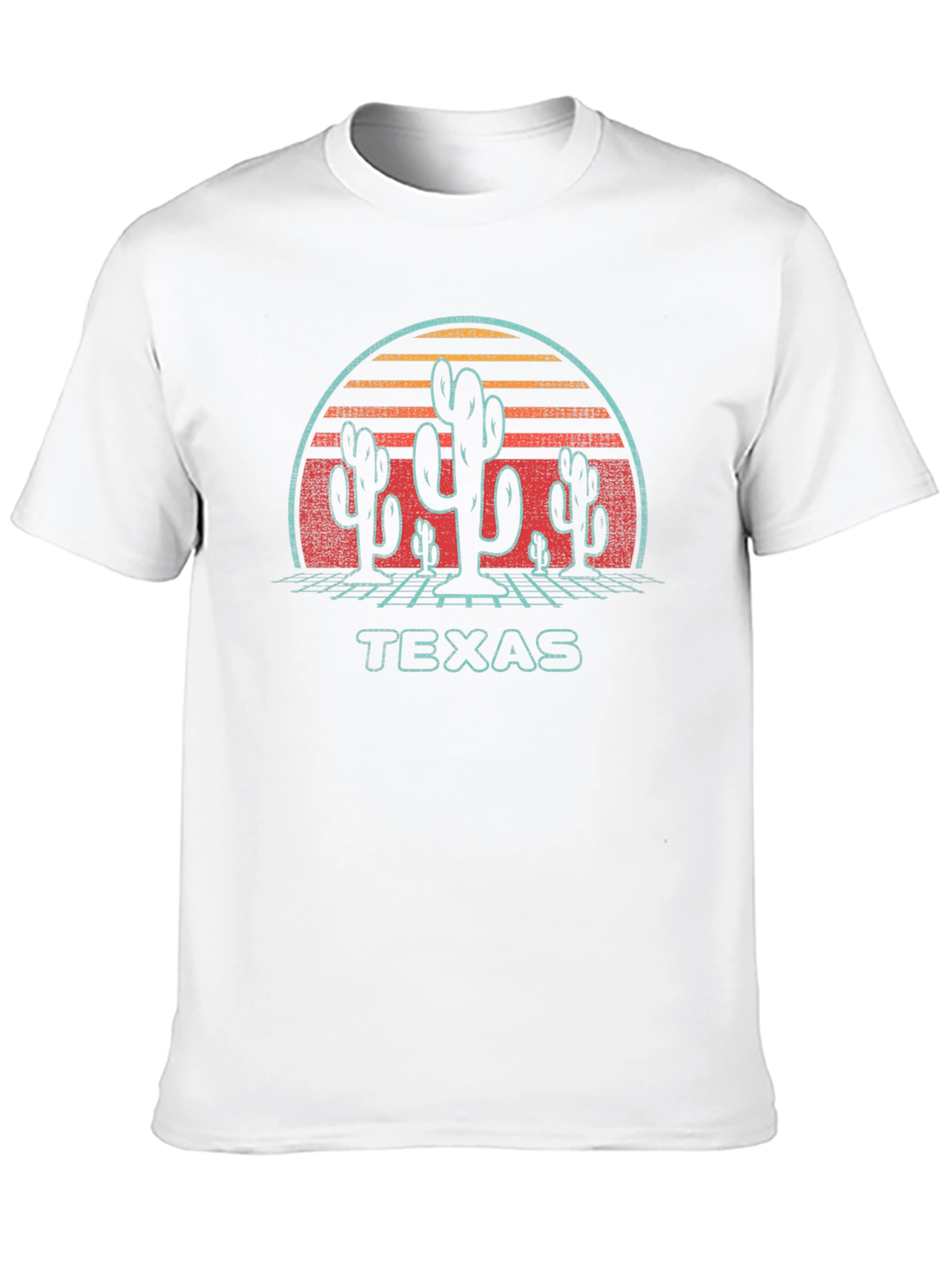 Black Texas Cactus Retro Graphic T-Shirt view 10