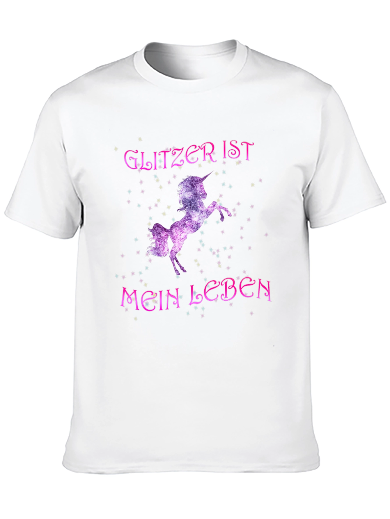 Black Glitzer Ist Mein Leben Unicorn Black T-Shirt view 10