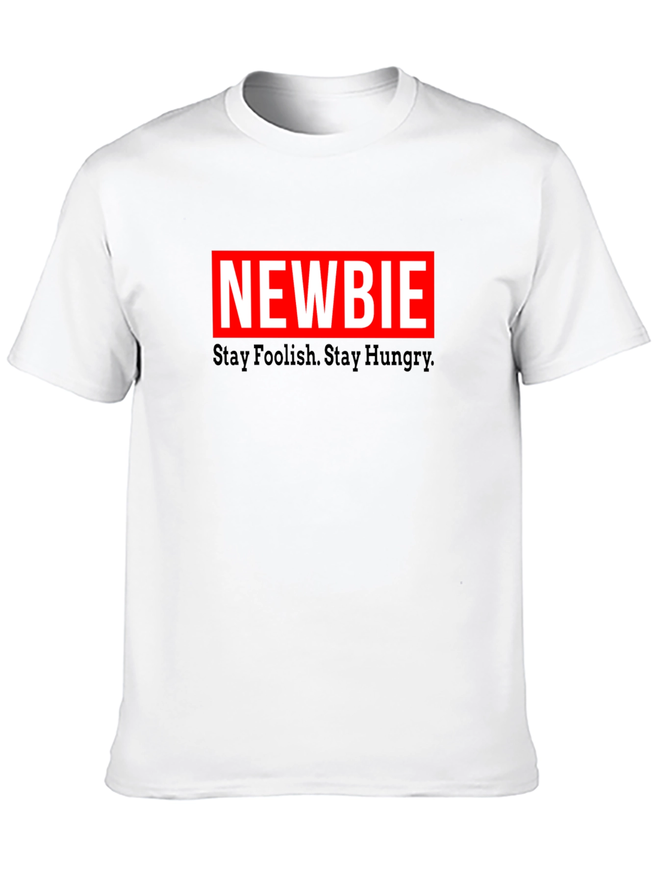 Black Newbie Tee: Stay Foolish, Stay Hungry - Black T-Shirt view 10
