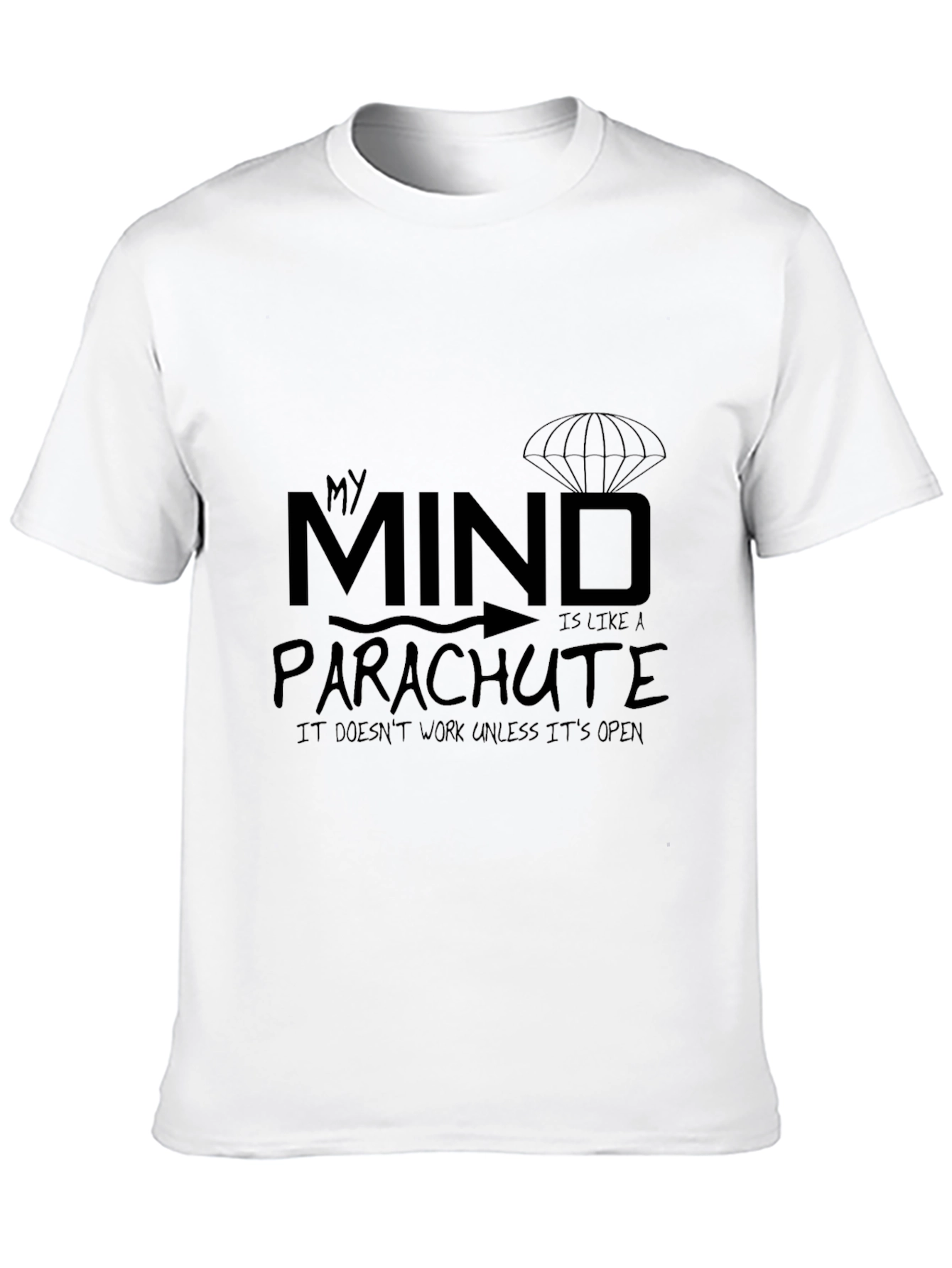 Black My Mind Parachute T-Shirt - Funny Graphic Tee view 10