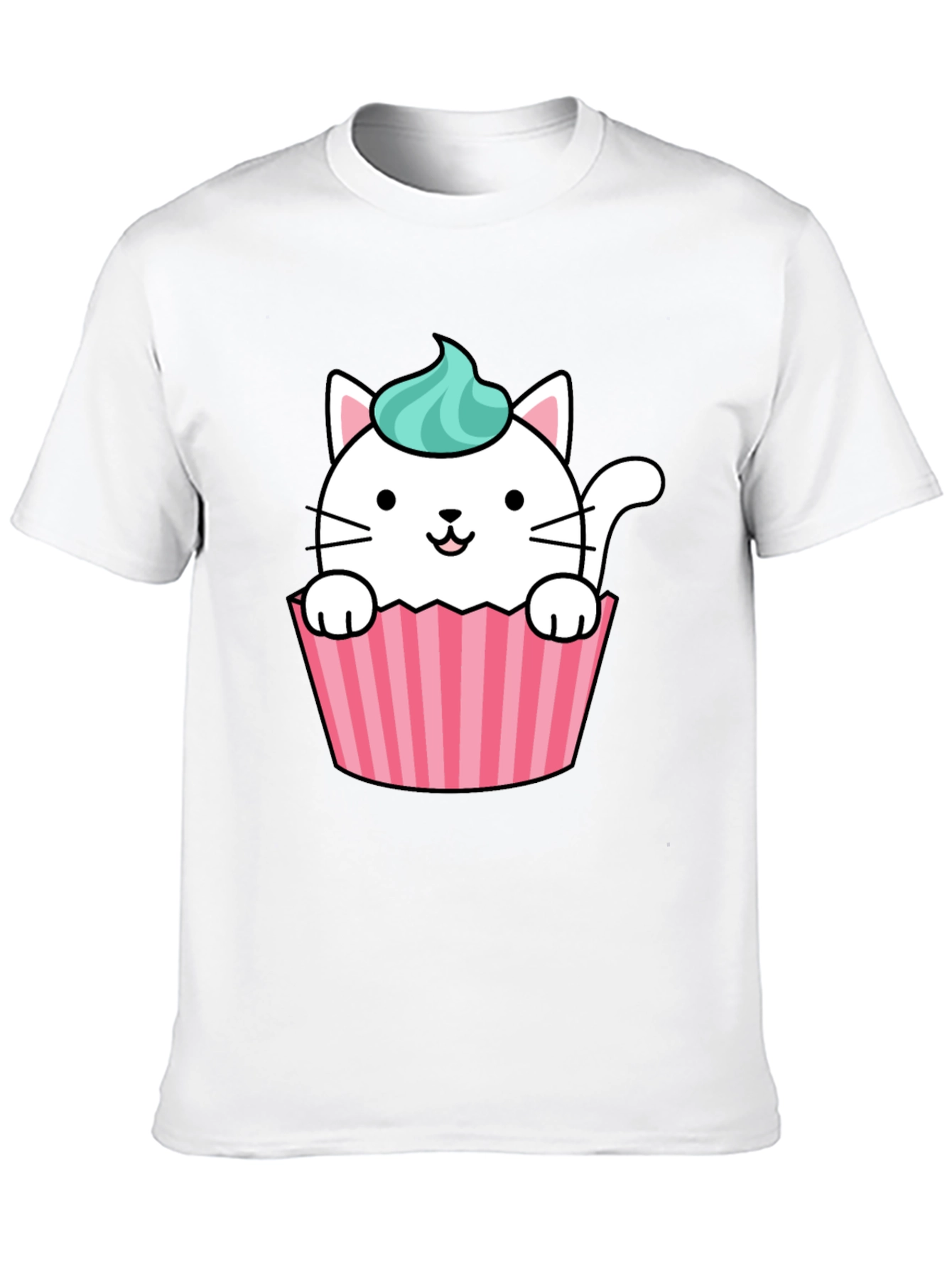 Black Cute Cupcake Cat Graphic Tee - Black view 10