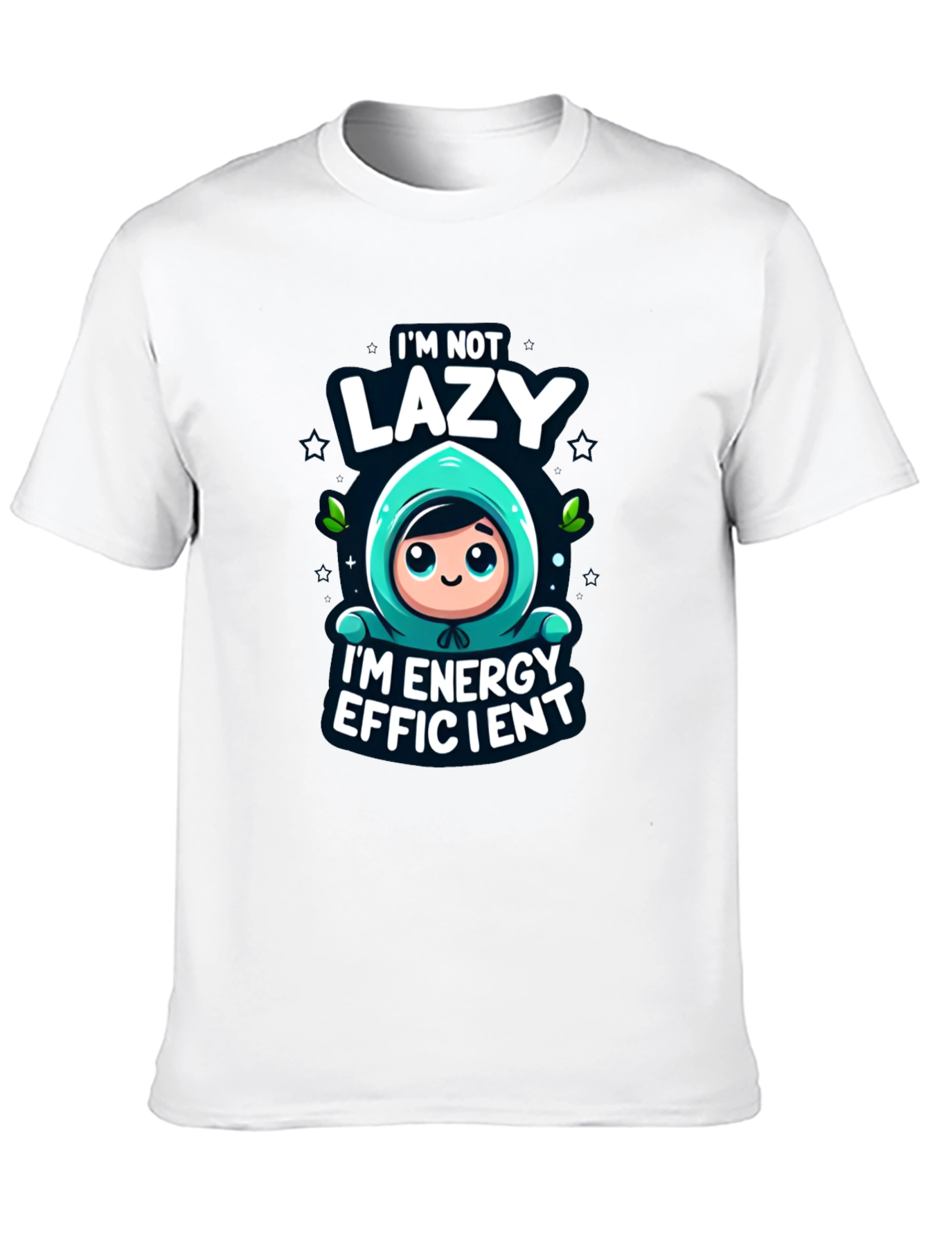 Black Funny Energy Efficient Black Graphic Tee view 10