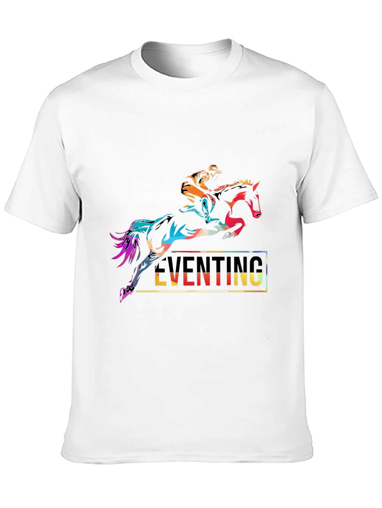 Black Eventing Horse Rider Graphic Tee - Black Cotton T-Shirt view 10