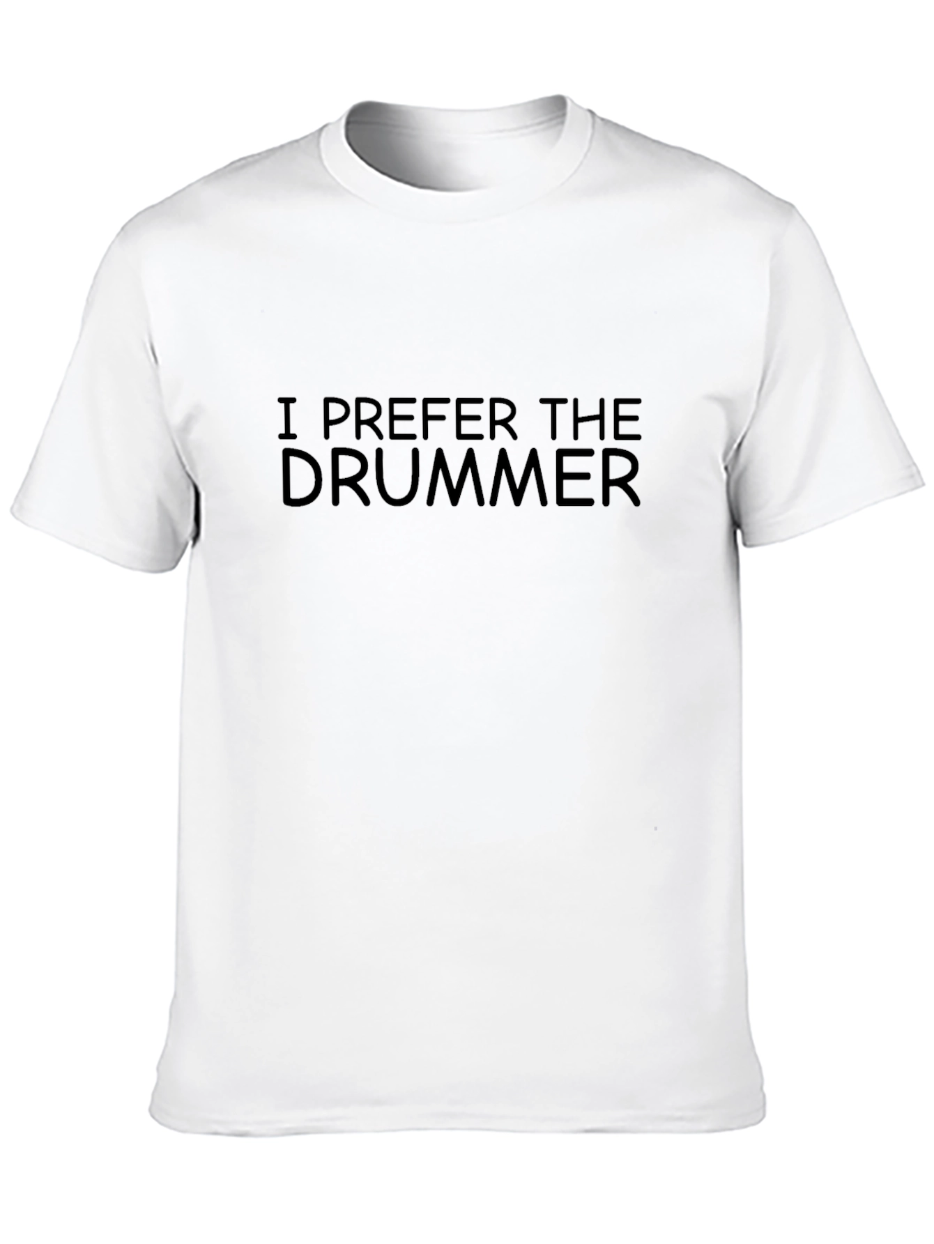Black I Prefer The Drummer Graphic Tee - Black Crew Neck T-Shirt view 10
