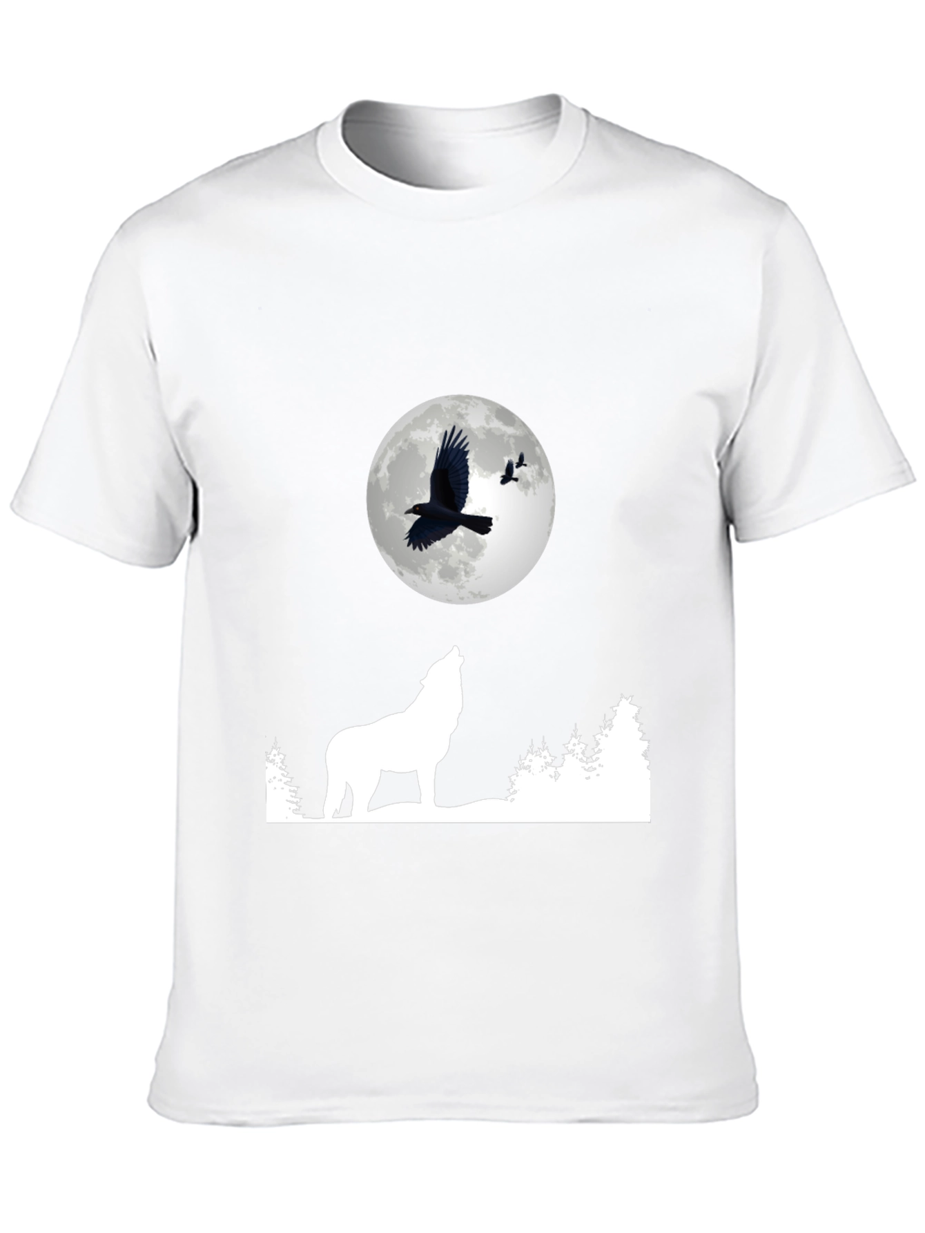 Black Wolf Moon Raven Graphic Tee - Black view 10