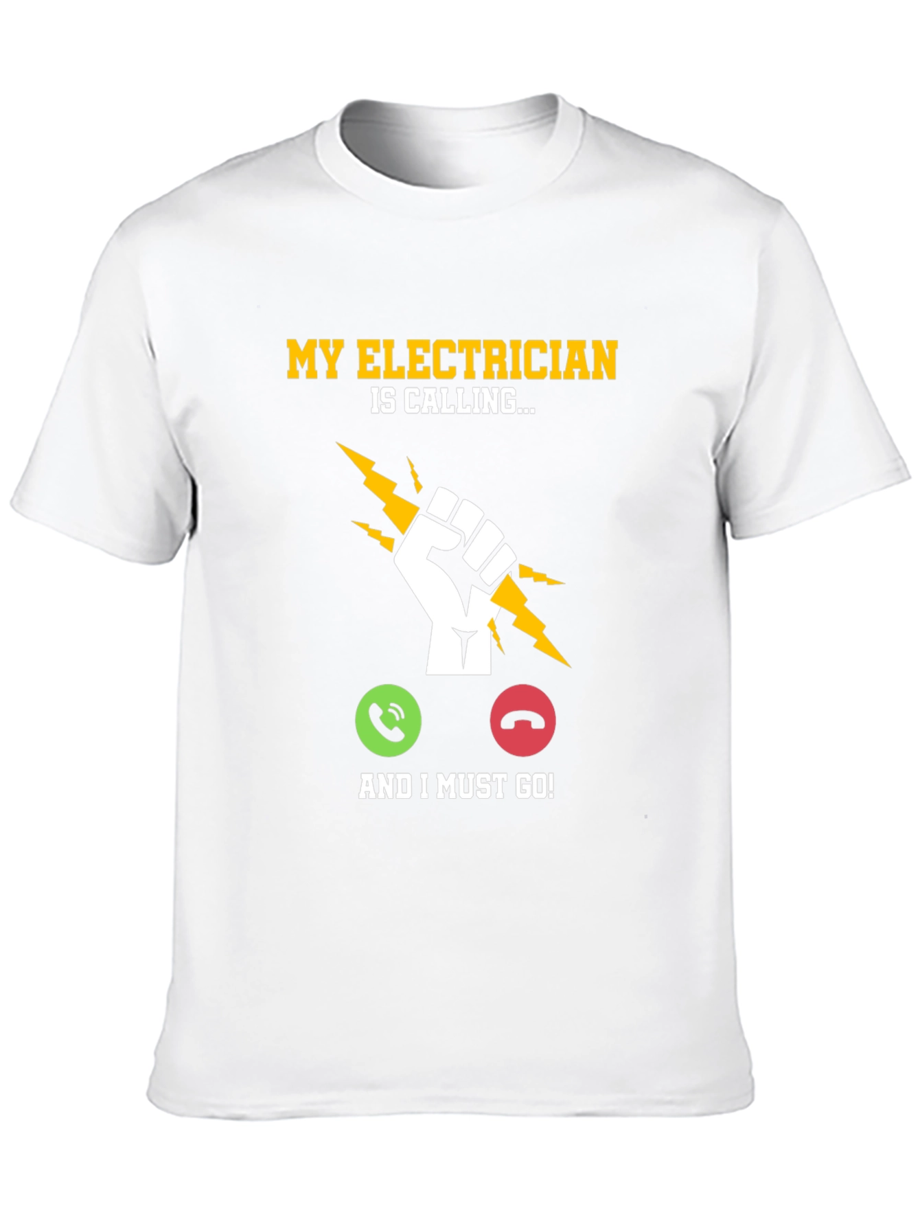 Black Electrician Calling T-Shirt - Funny Job Gift view 10