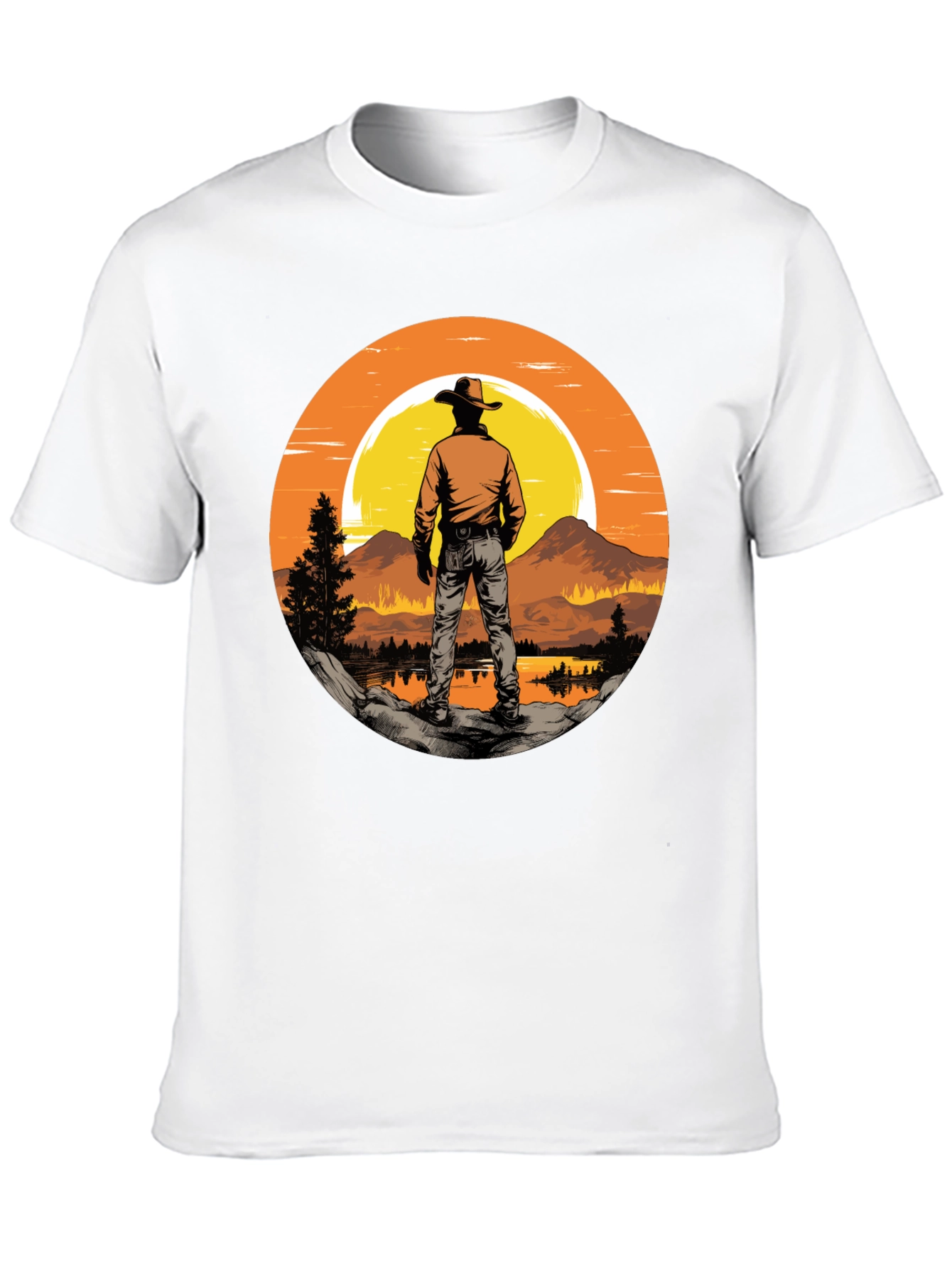 Black Sunset Cowboy Graphic Tee view 10
