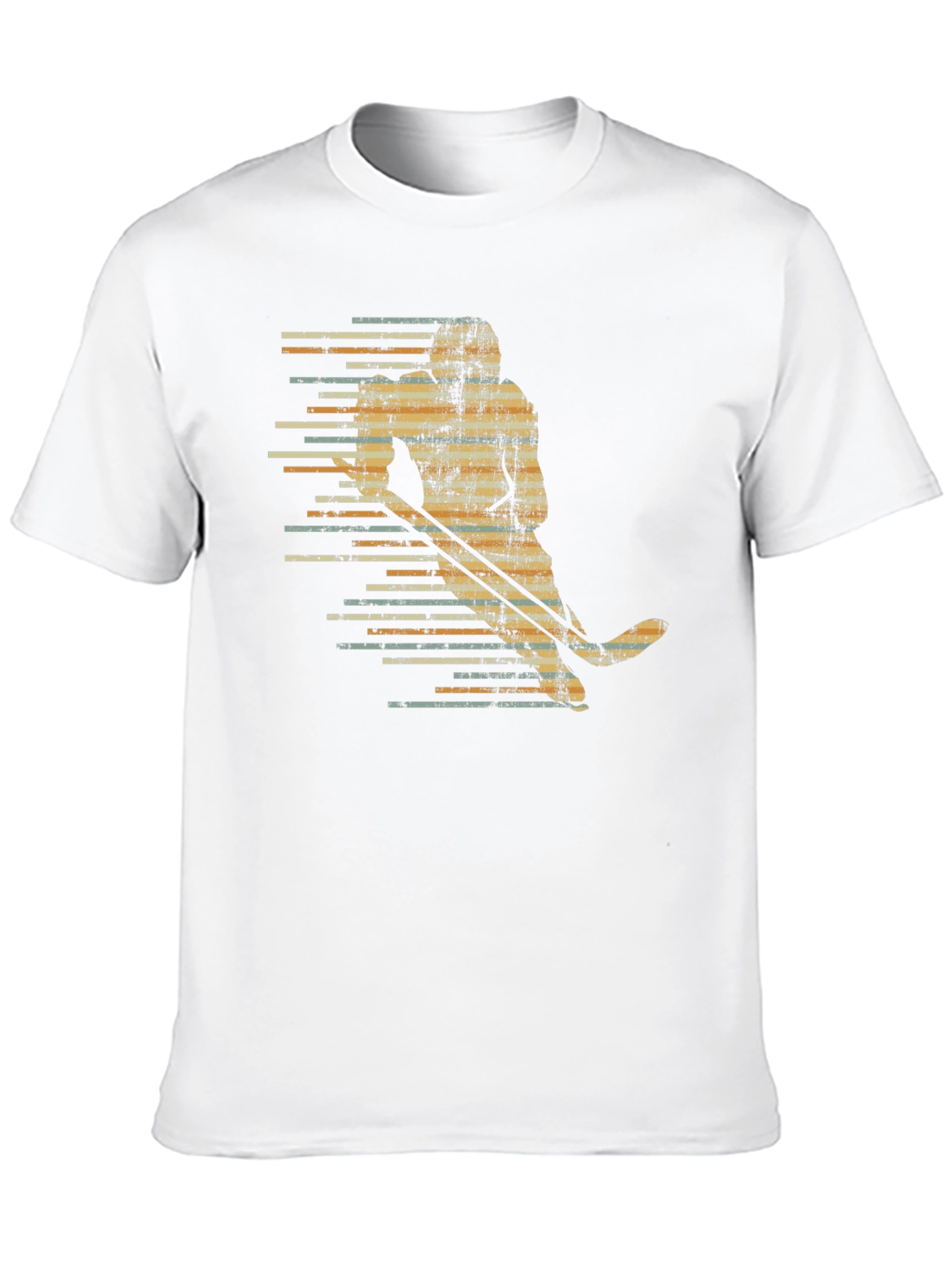 Black Vintage Hockey Player Graphic Tee - Black Cotton Blend view 10